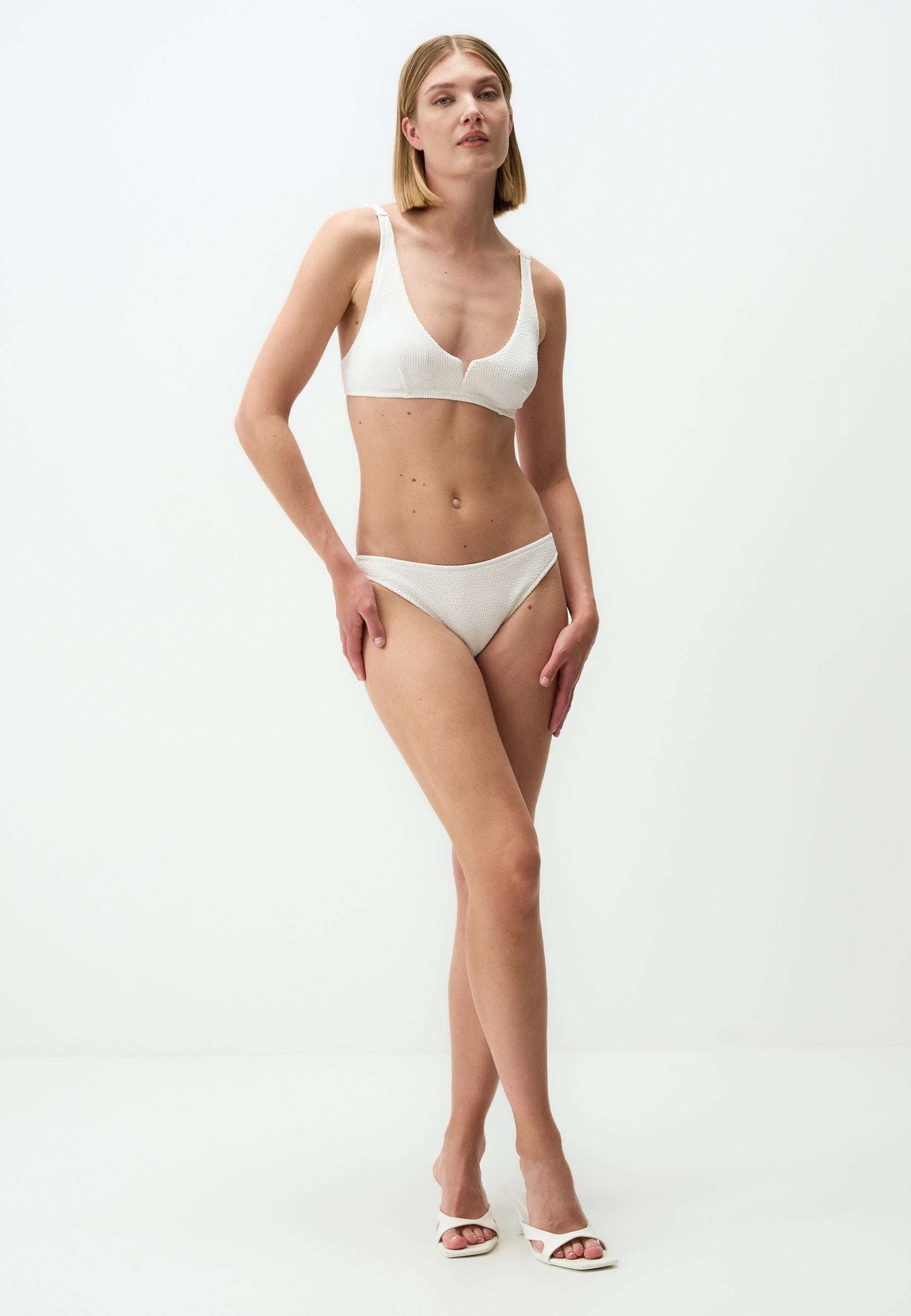 Textured Bikini Top with Adjustable Straps