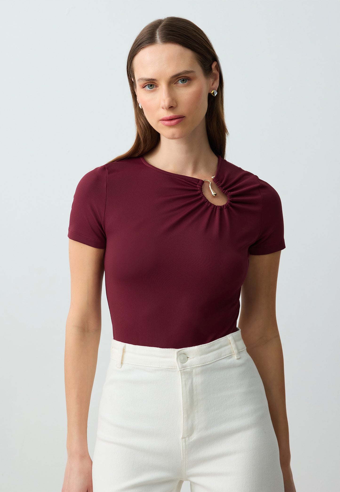 Knitted Burgundy Blouse