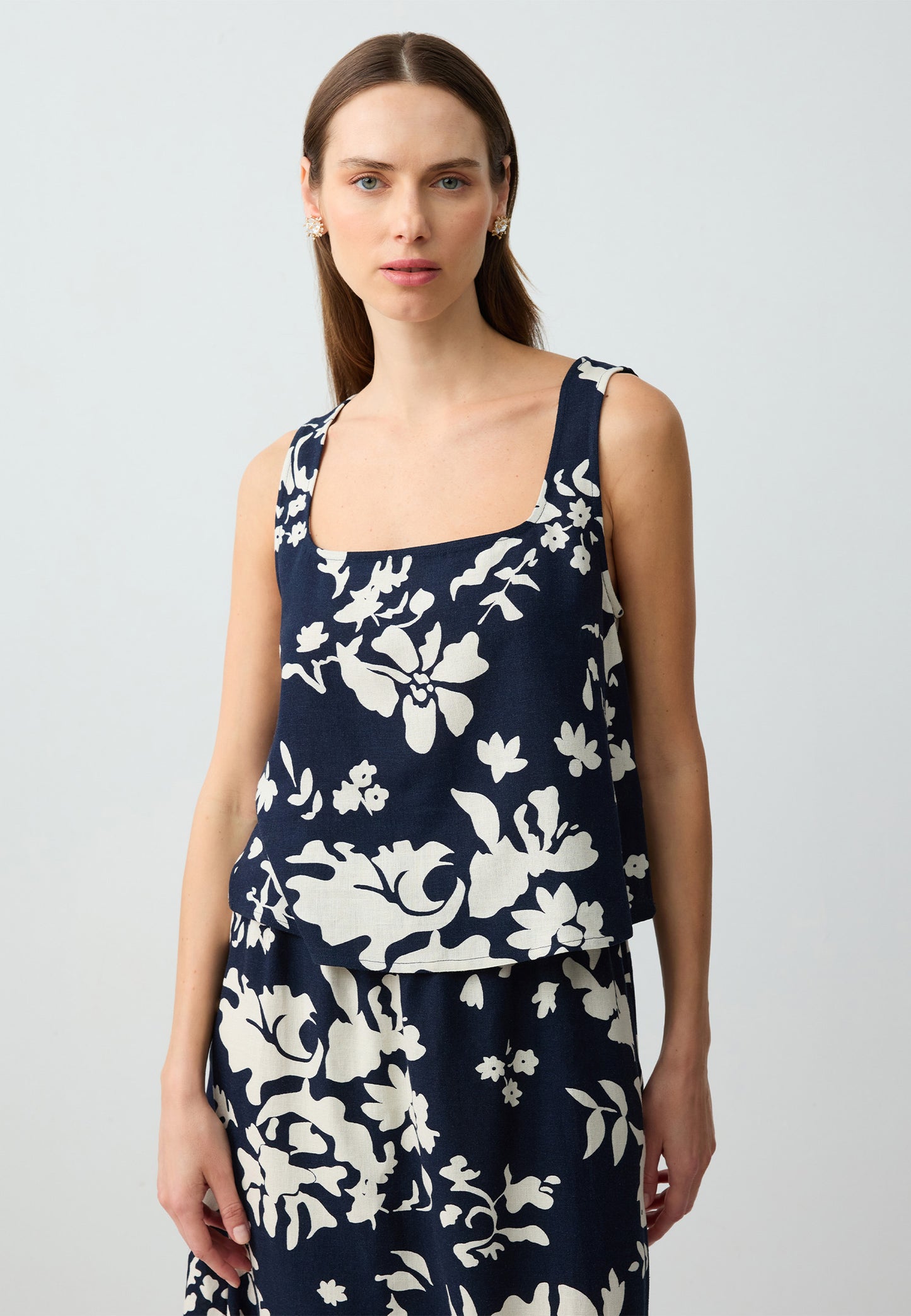 Regular Fit Square Neck Black Blouse
