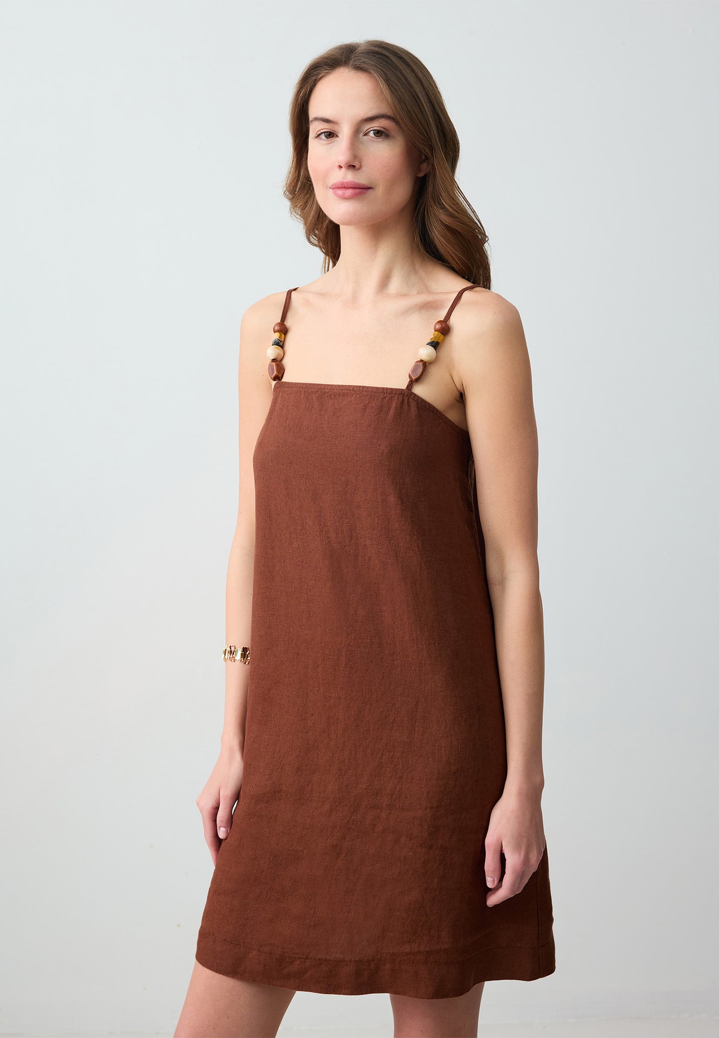 Regular Fit Woven Bitter Brown Dress