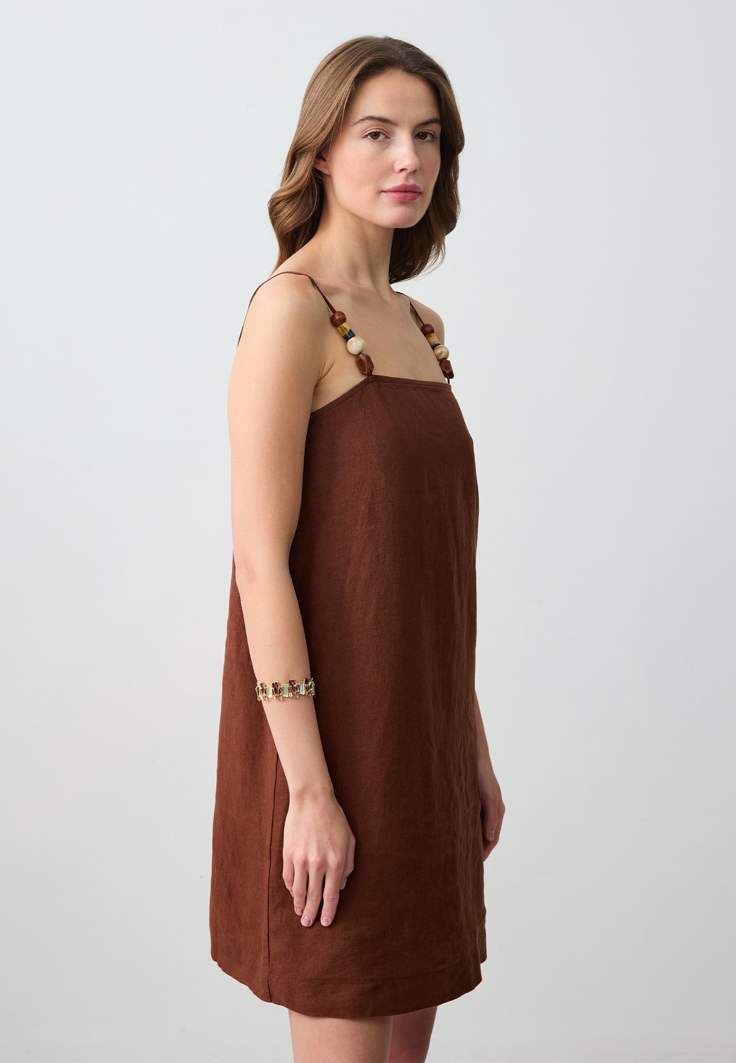 Regular Fit Woven Bitter Brown Dress