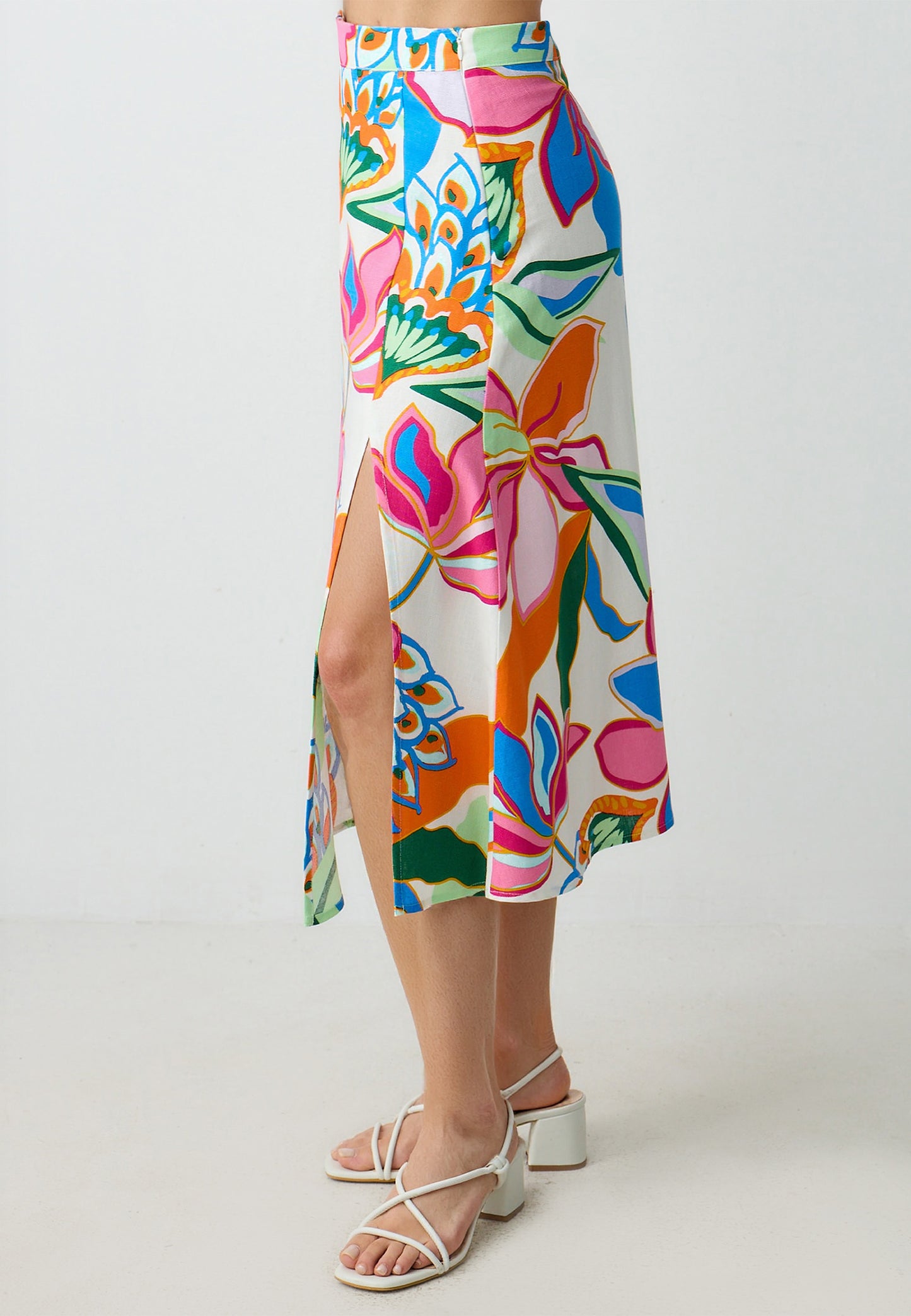 Regular Fit Woven Ecru Skirt