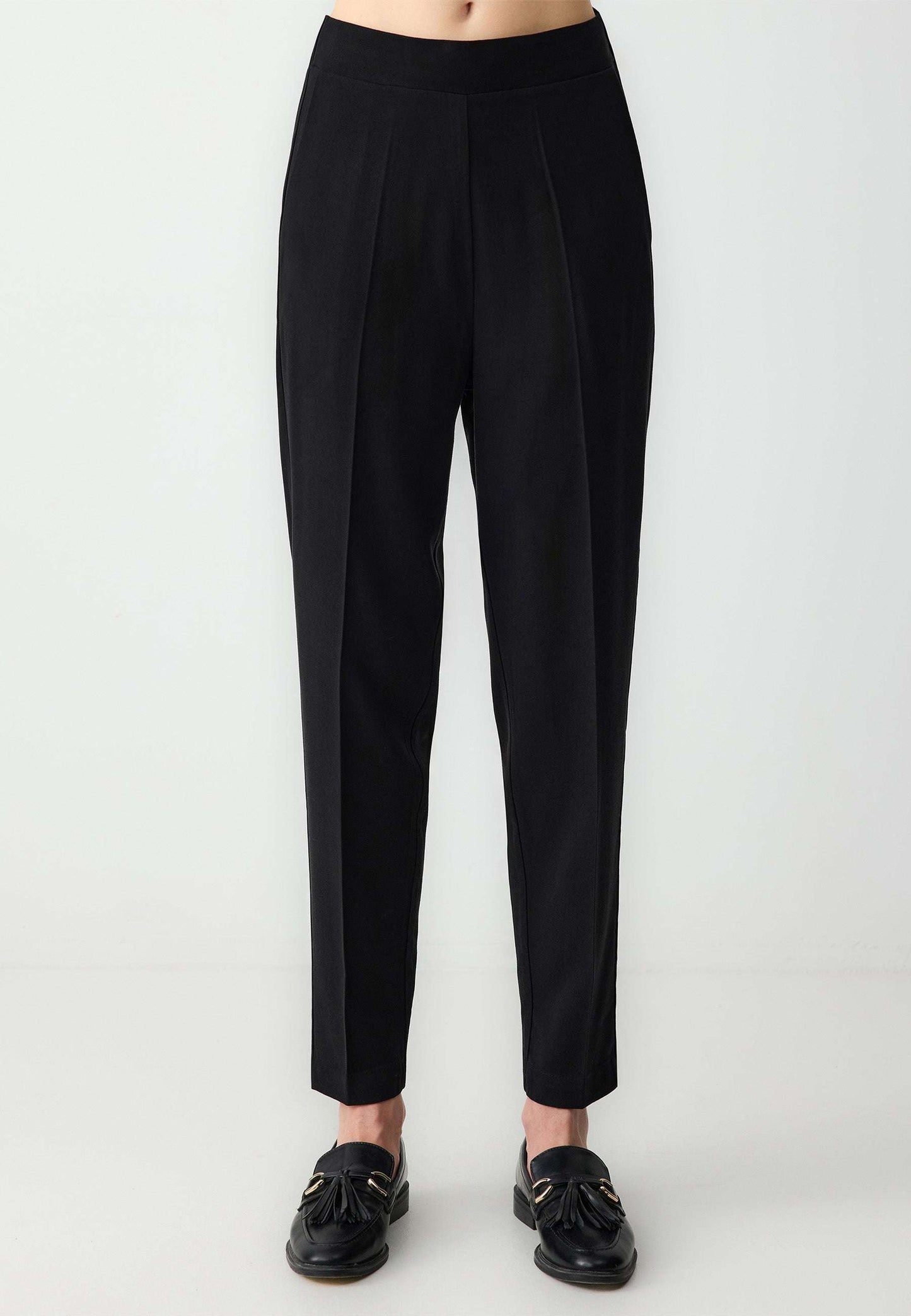 Straight Cut High Waist Regular Leg Woven Pants
