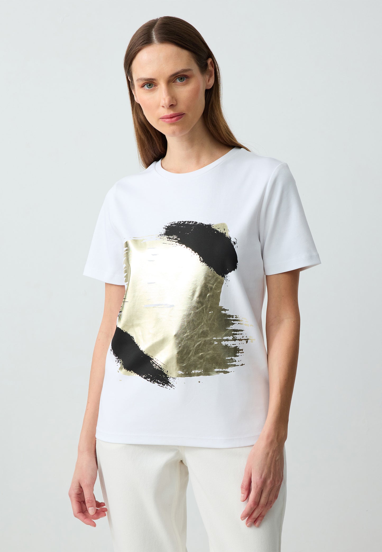 Regular Fit Crew Neck Knitted White T-Shirt