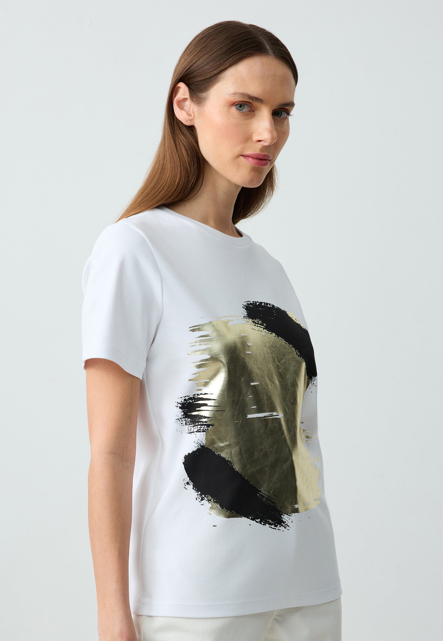 Regular Fit Crew Neck Knitted White T-Shirt