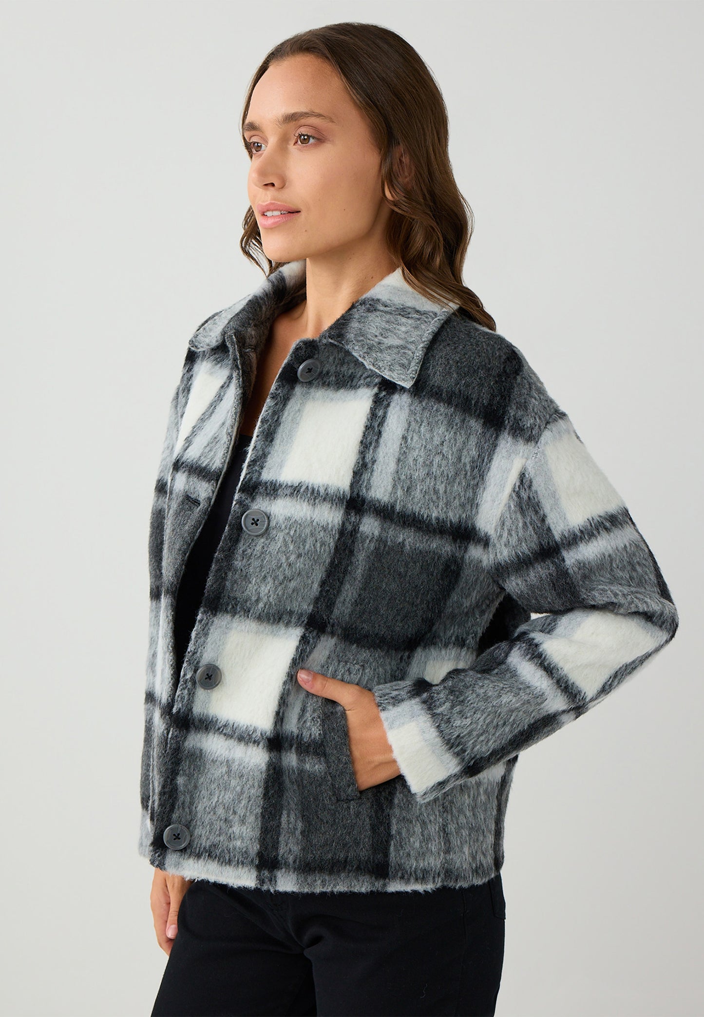 Regular Fit Woven Black Coat