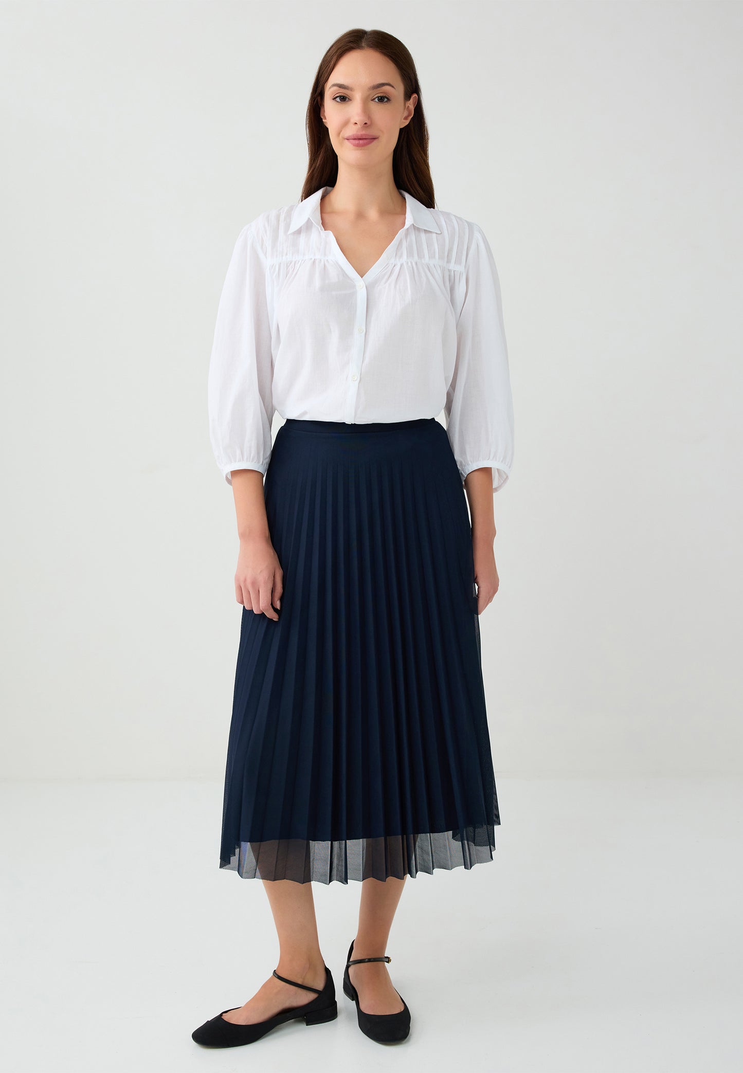 Loose Fit Knitted Dark Blue Skirt