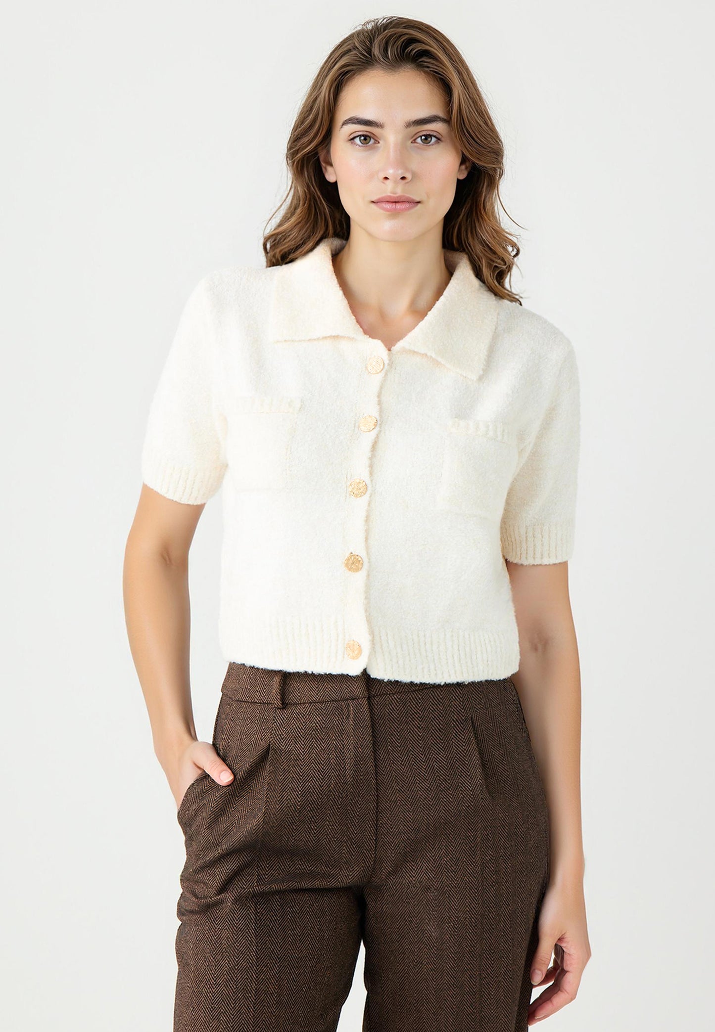 Tricot Ecru Cardigan