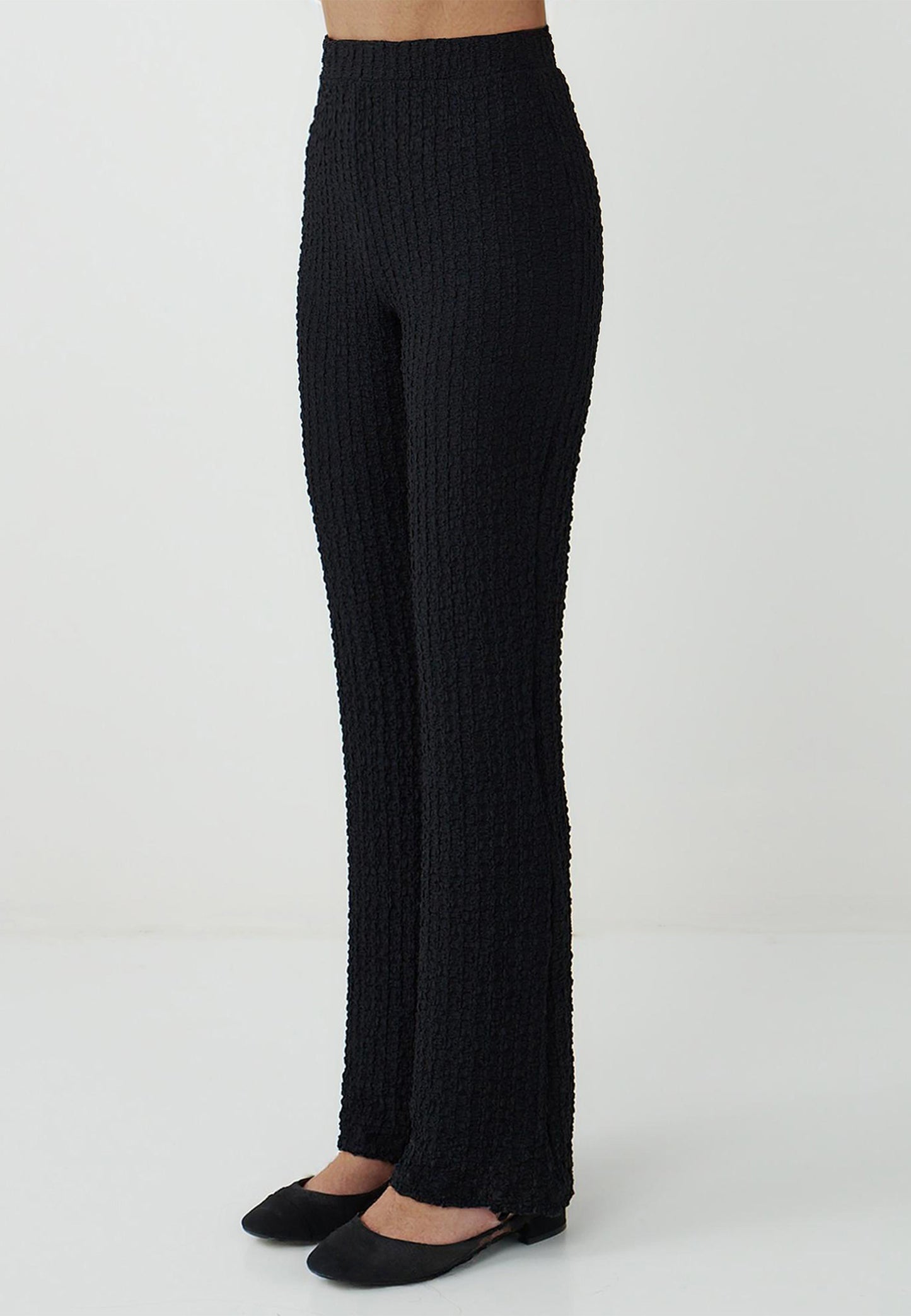 Slim Fit Woven Black Trousers