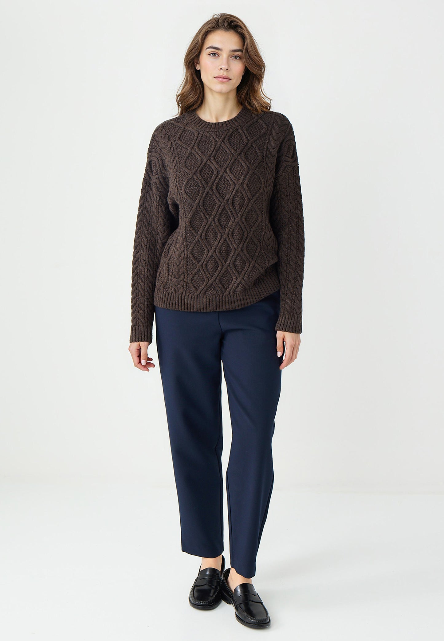 Regular Waist Regular Leg Elastic Waistband Woven Pants