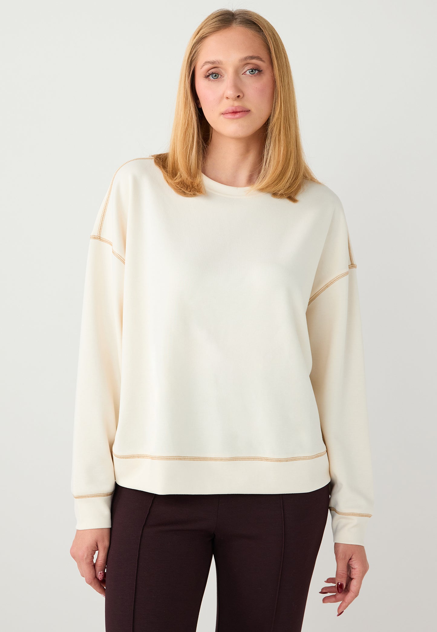 Crew Neck Long Sleeve Modal Sweatshirt