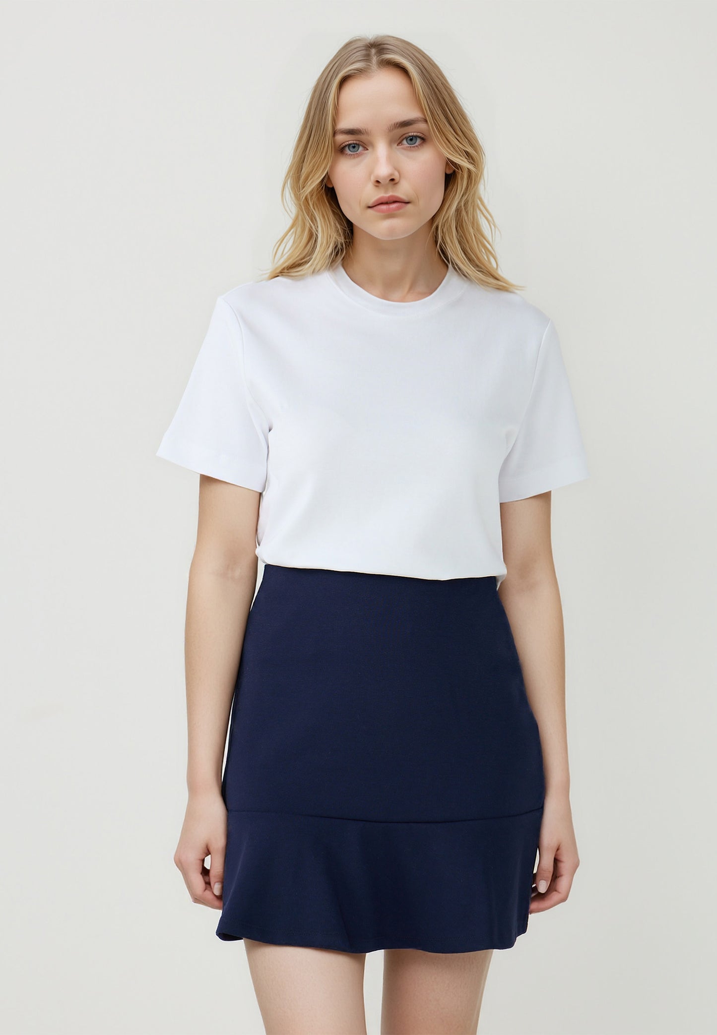 Regular Fit Crew Neck White Süprem T-Shirt