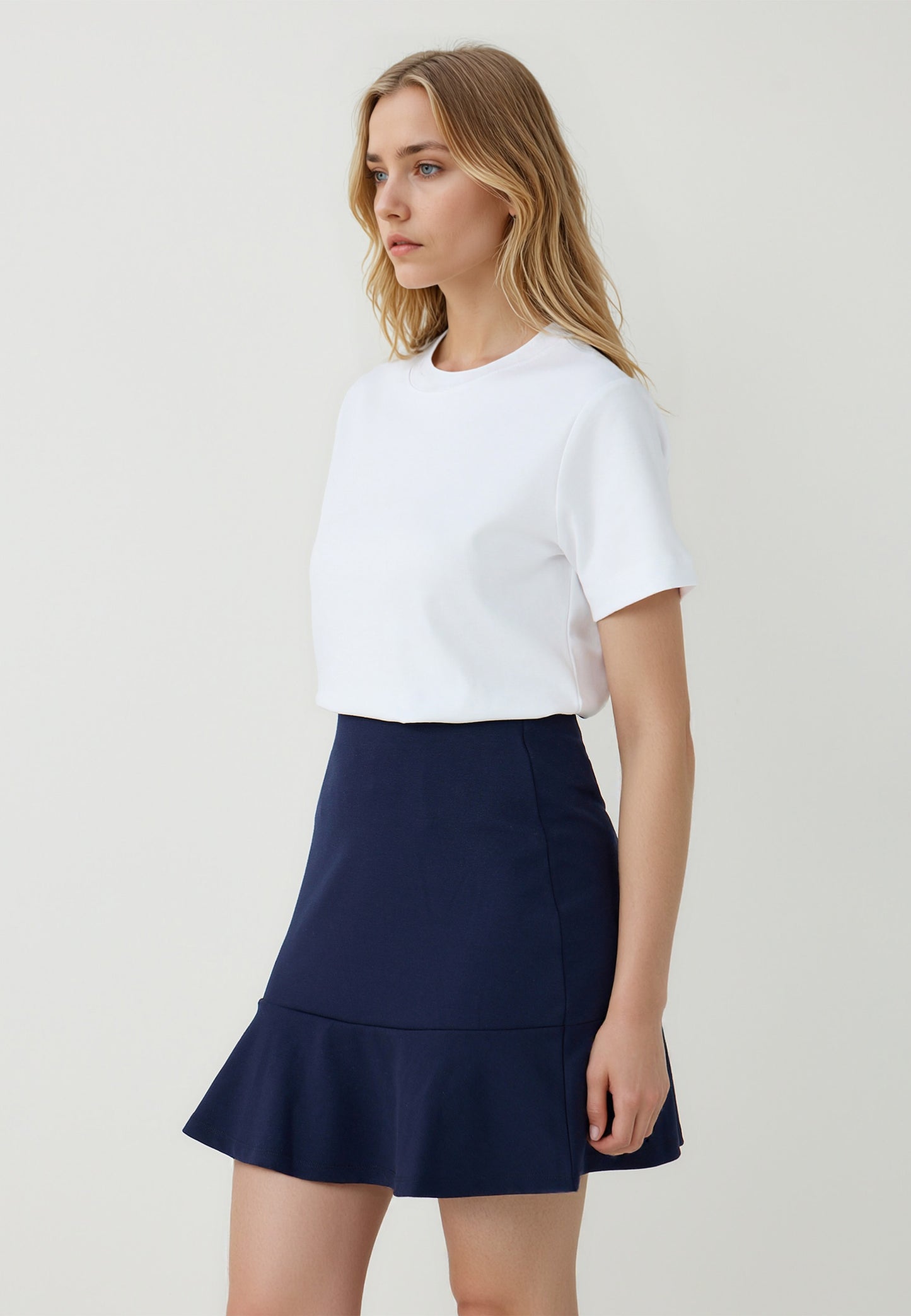 Regular Fit Crew Neck White Süprem T-Shirt