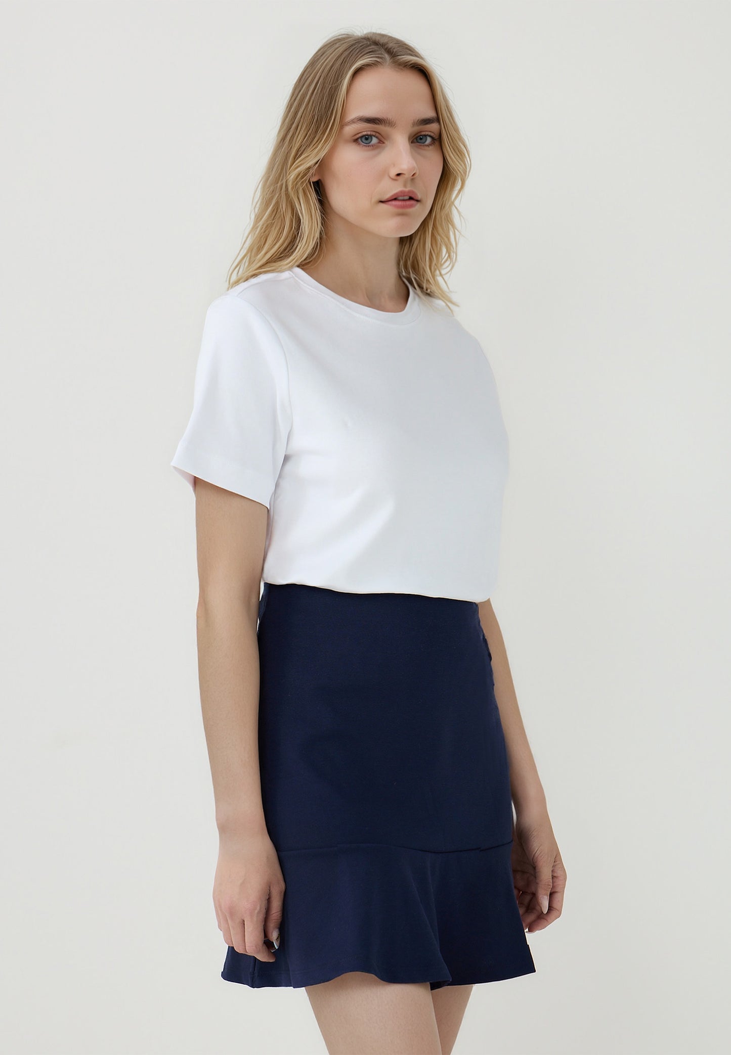 Regular Fit Crew Neck White Süprem T-Shirt