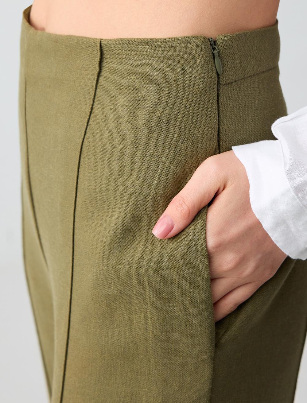 Wide Leg High Waist Linen Trousers