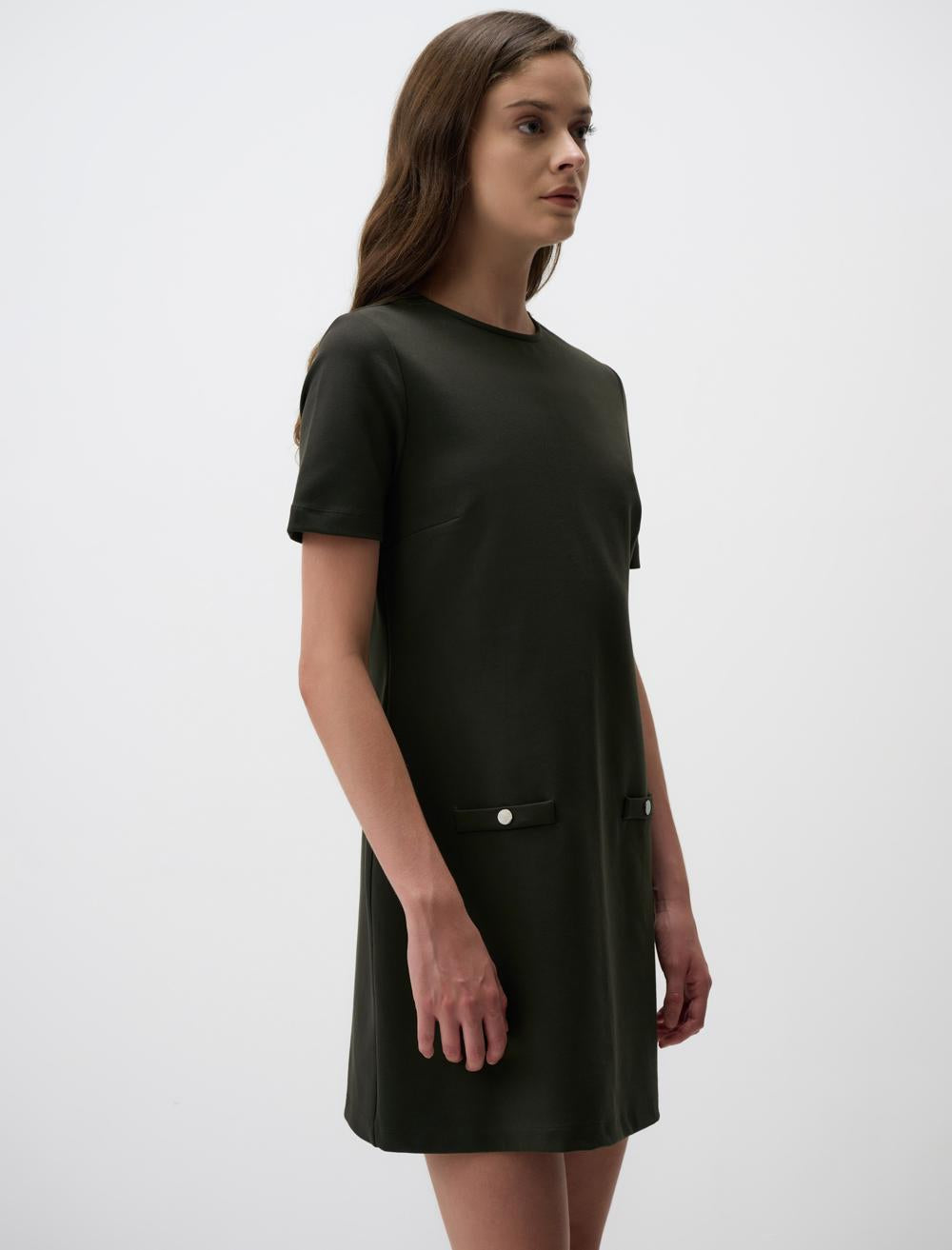 Crew Neck Relaxed Fit Short Sleeve Mini Dress