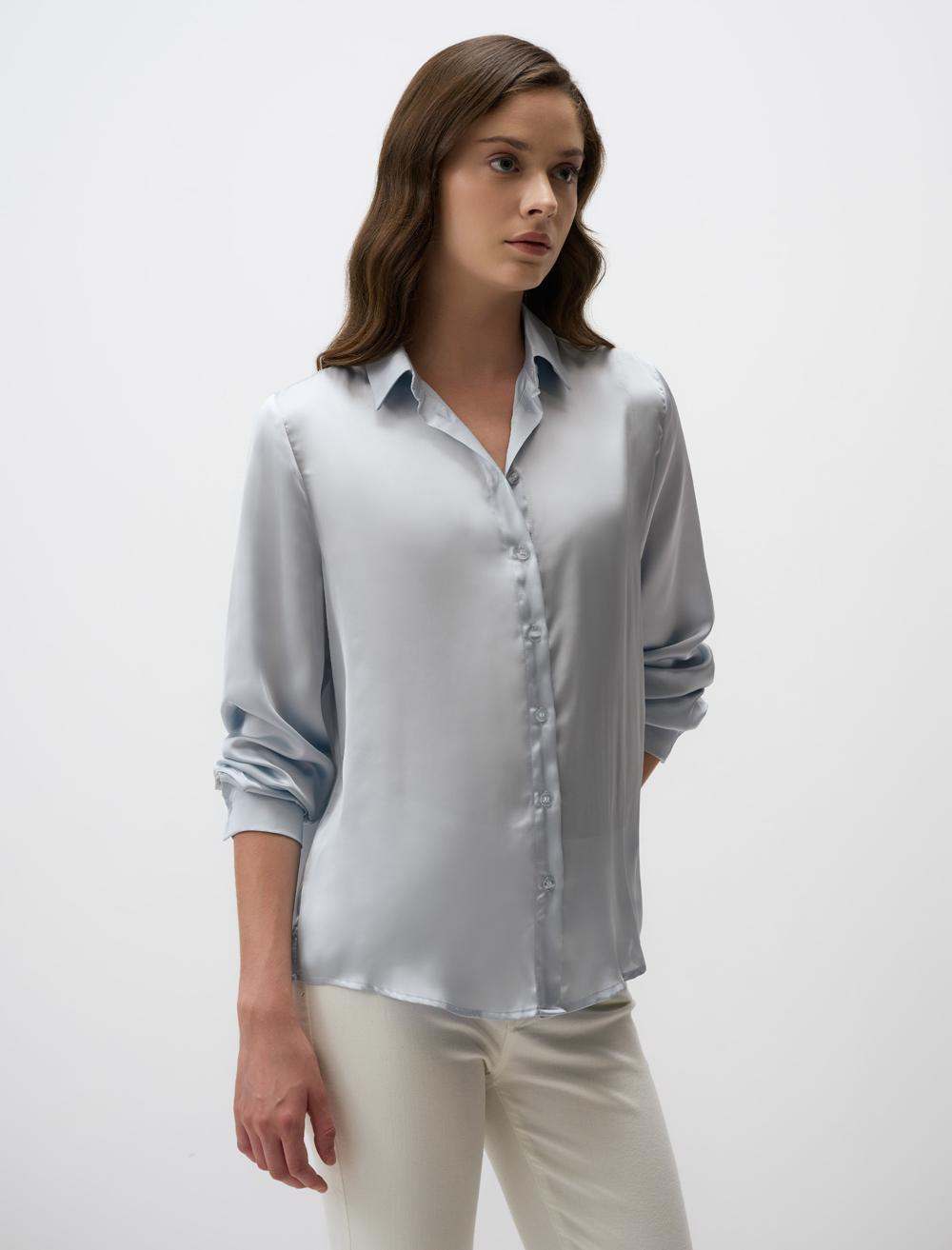 Long Sleeve Elegant Satin Shirt
