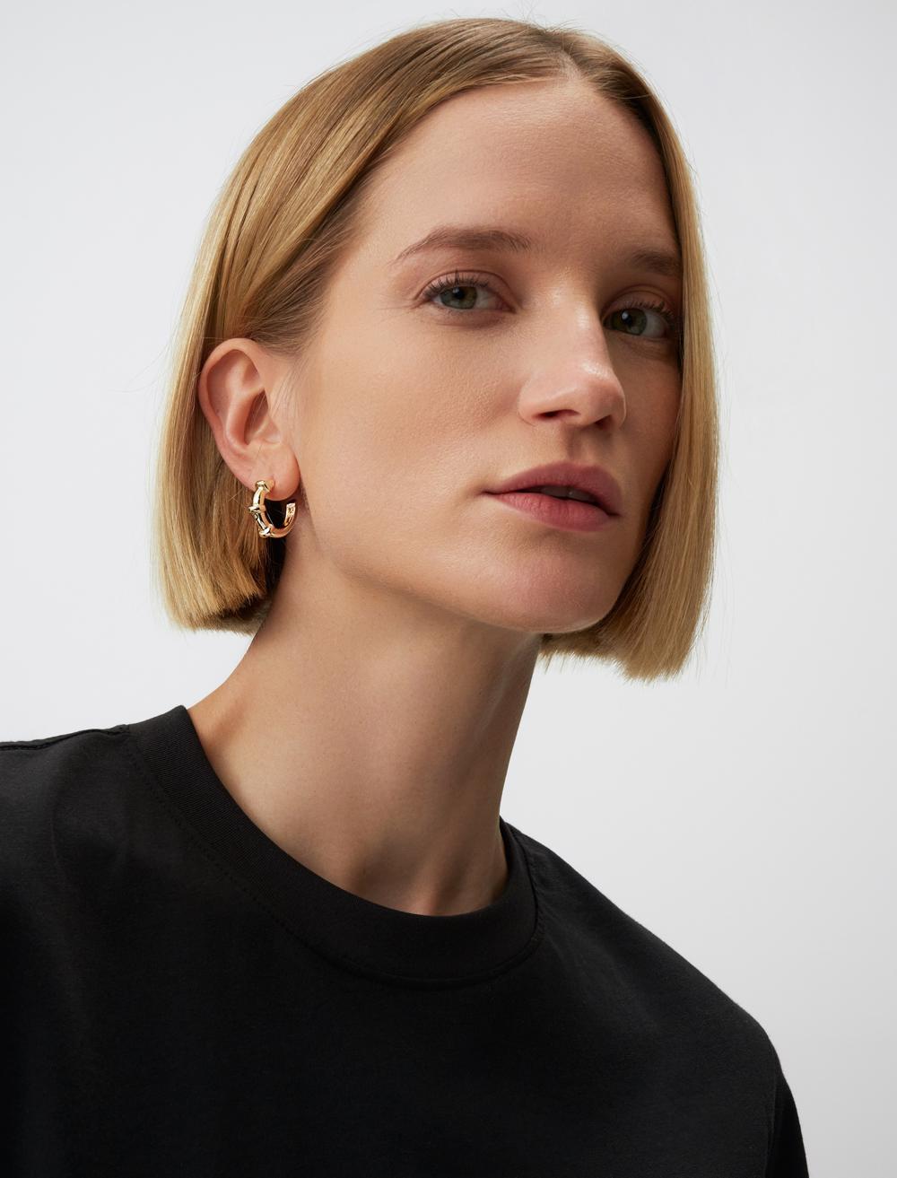 Flower Detailed Round Earrings