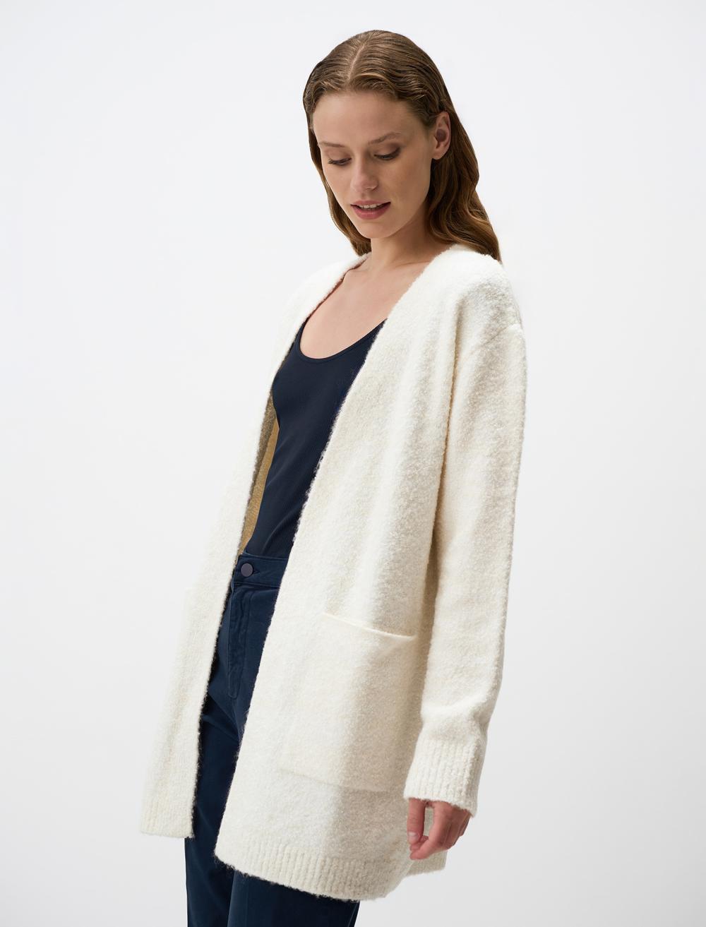 Soft Textured Long Sweater Cardigan