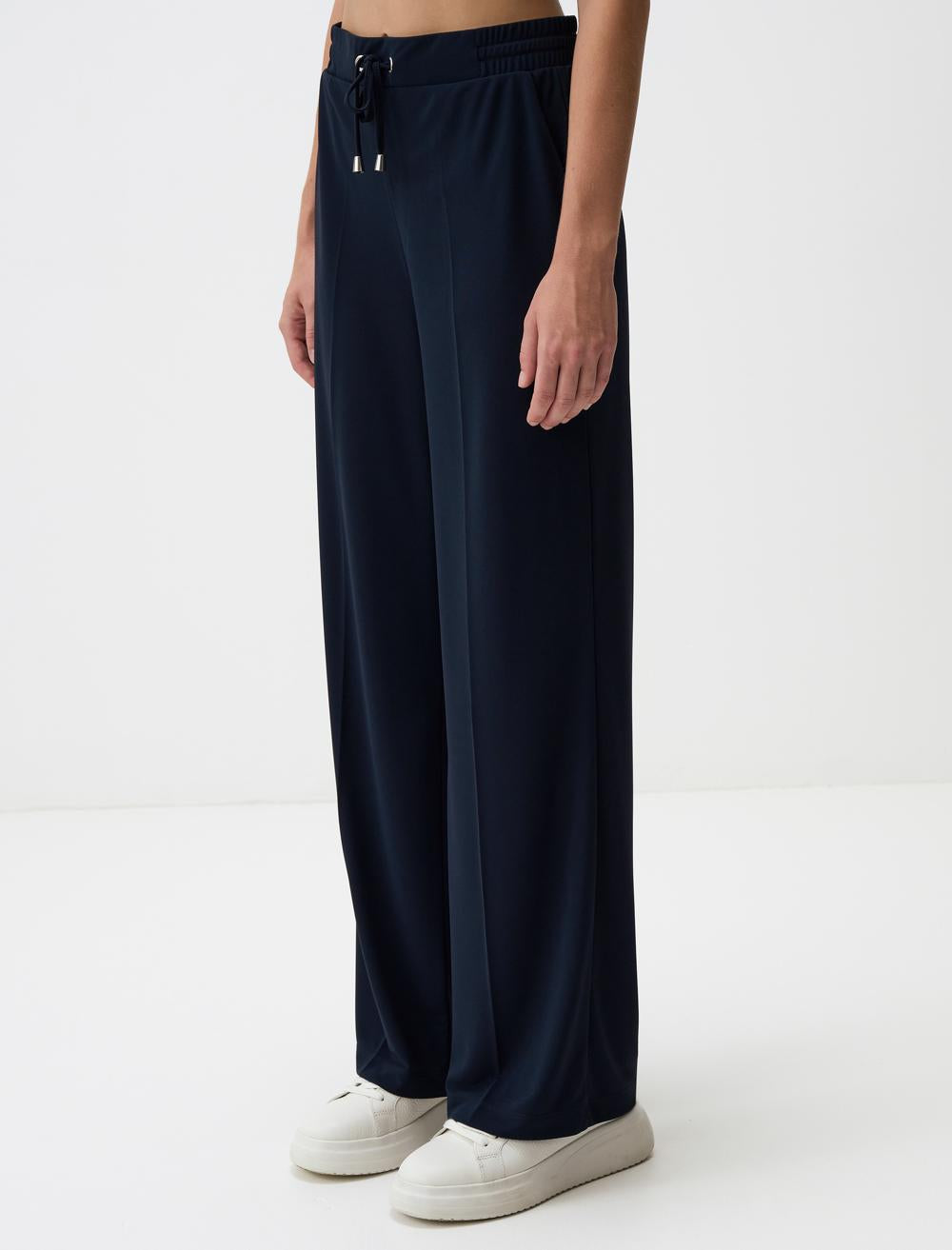 High Waist Wide Leg Jogger Pants with Pockets