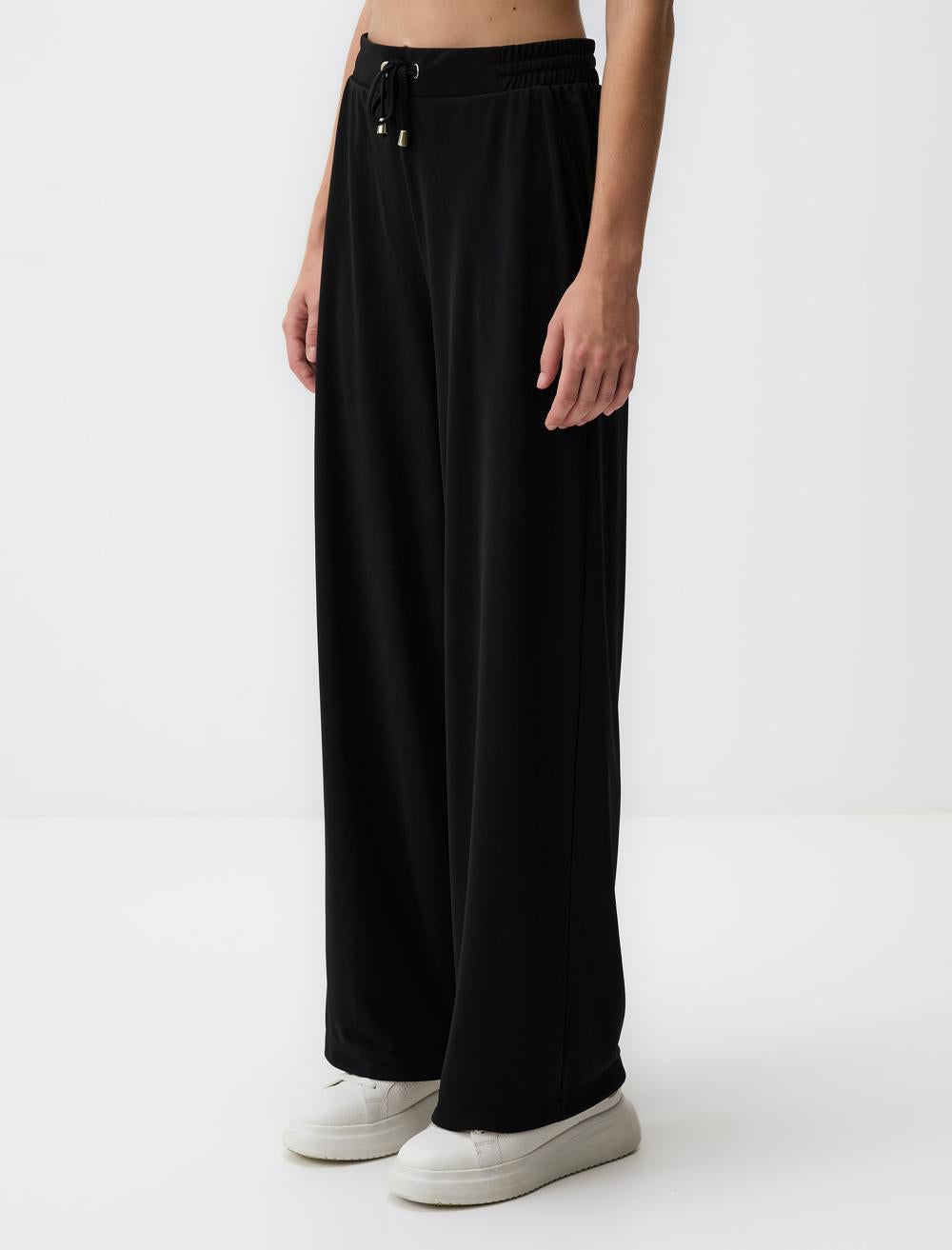 High Waist Wide Leg Jogger Pants with Pockets