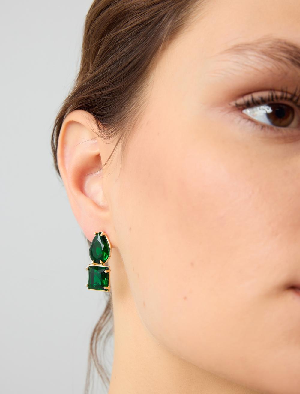 Square Figure Dangle Earrings