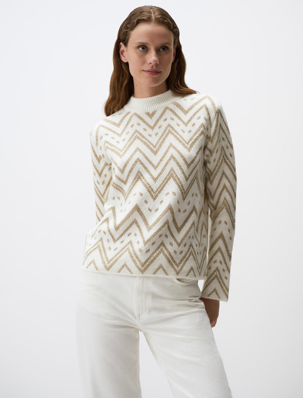 Long Sleeve Patterned Winter Sweater Sweater