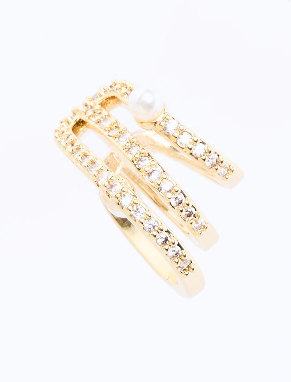 Pearl-detailed joint earrings