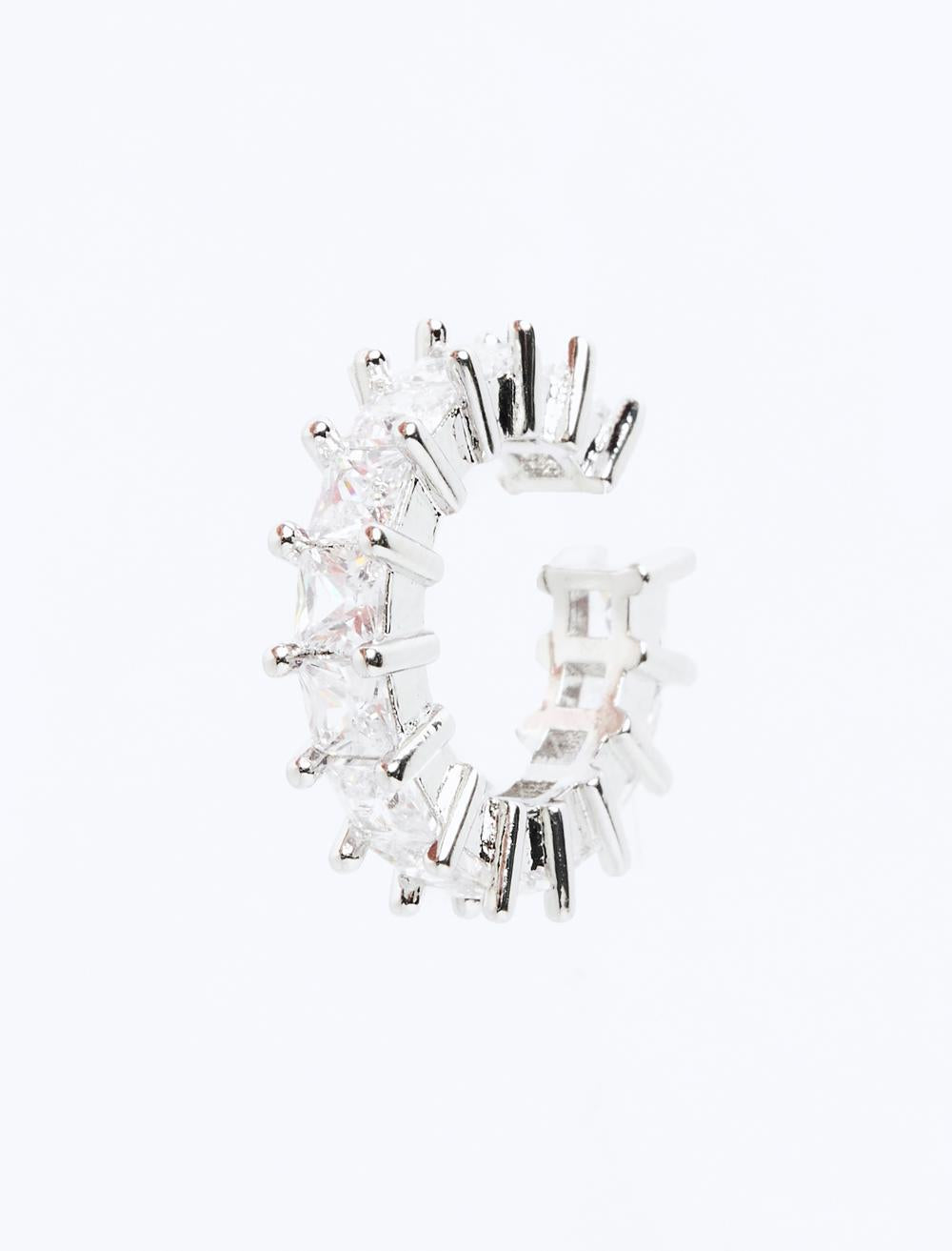 Inline Shiny Stone Joint Earrings