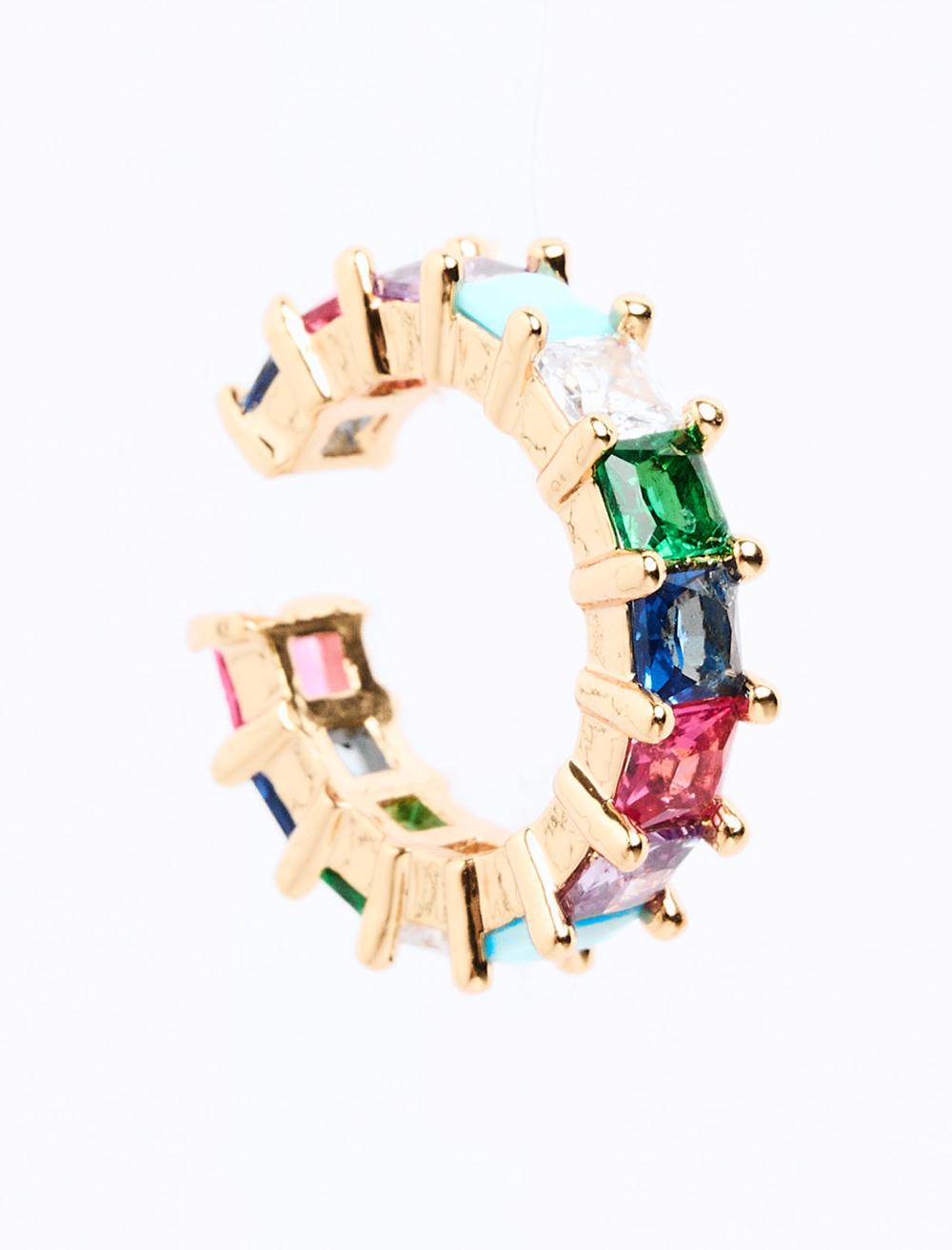 Inline Shiny Stone Joint Earrings