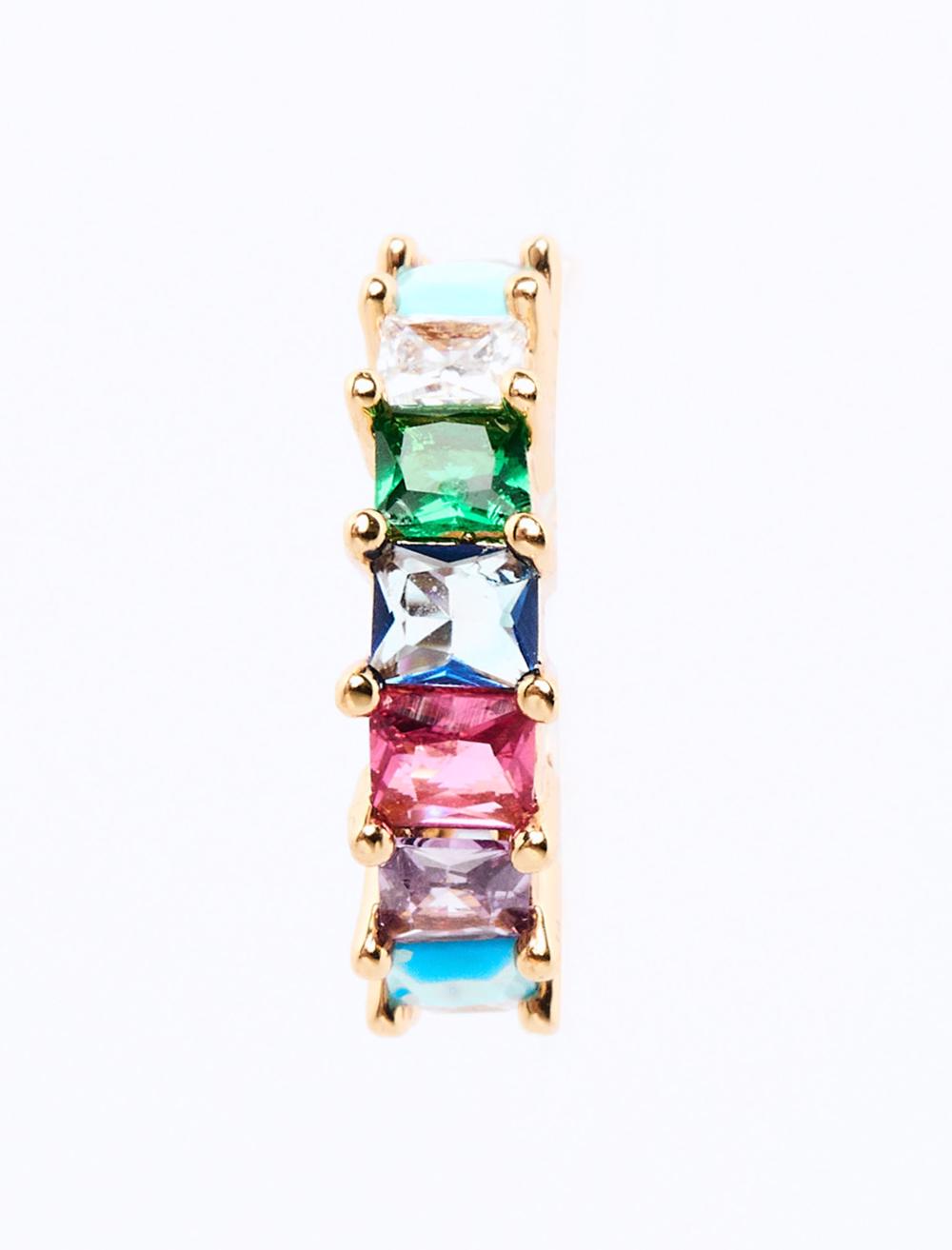 Inline Shiny Stone Joint Earrings