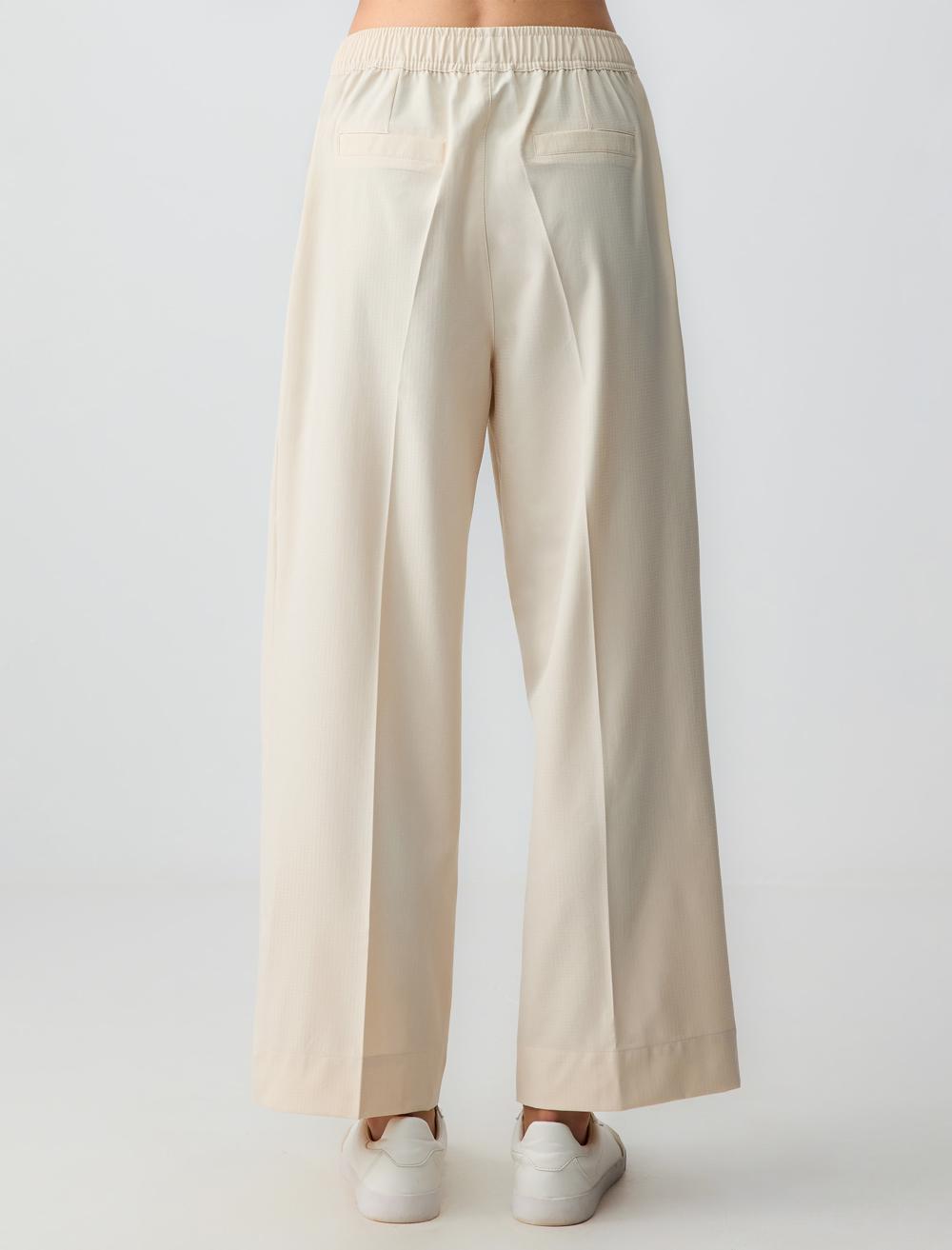 Relaxed Fit High Waist Wide Leg Patterned Woven Pants