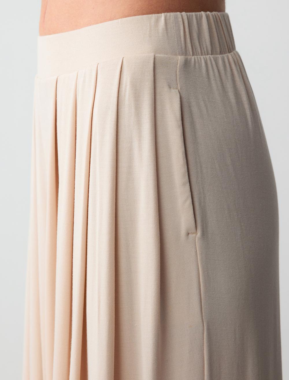 Relaxed Fit High Waist Wide Leg Pleated Knitted Pants