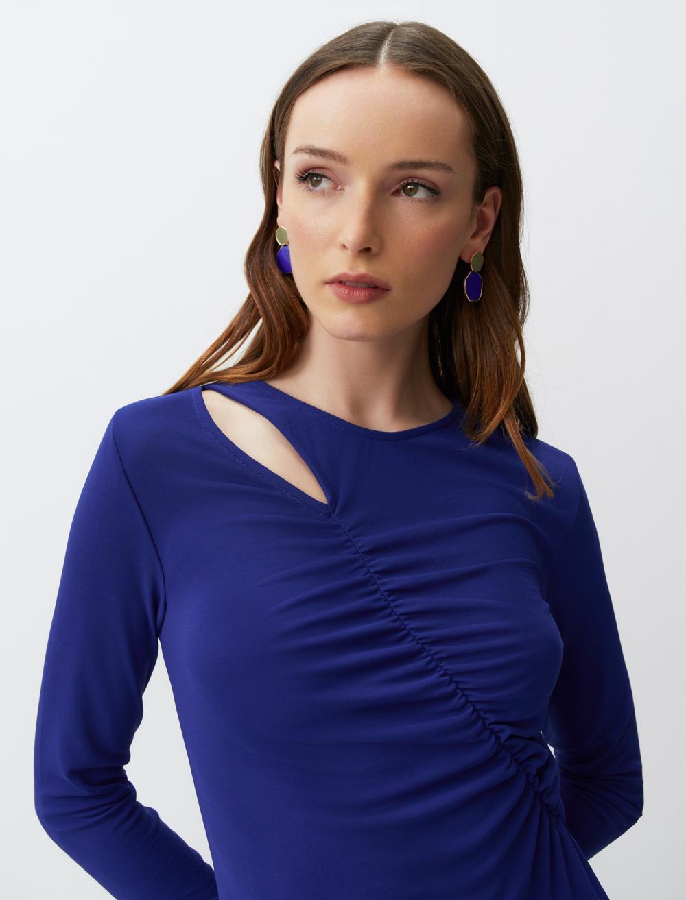 Long Sleeve Elegant Midi Dress with Window Detail