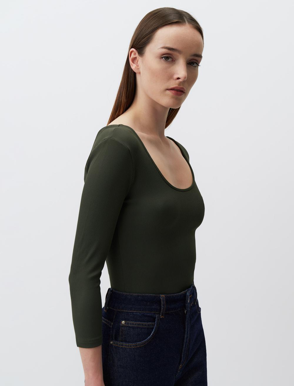 Slim Fit Three Quarter Sleeve T-Shirt