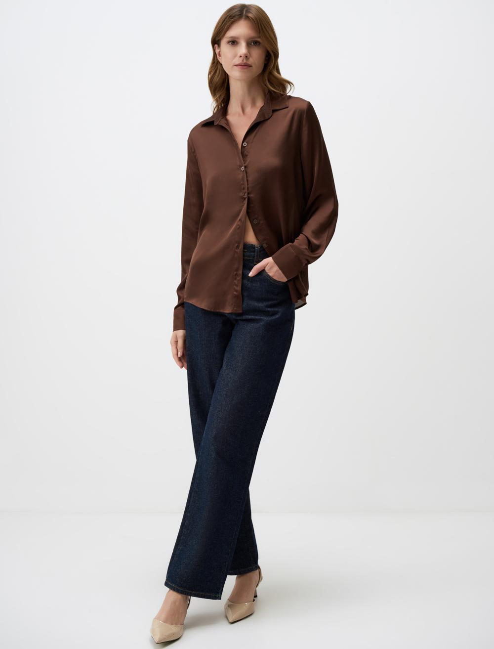 Long Sleeve Elegant Satin Shirt