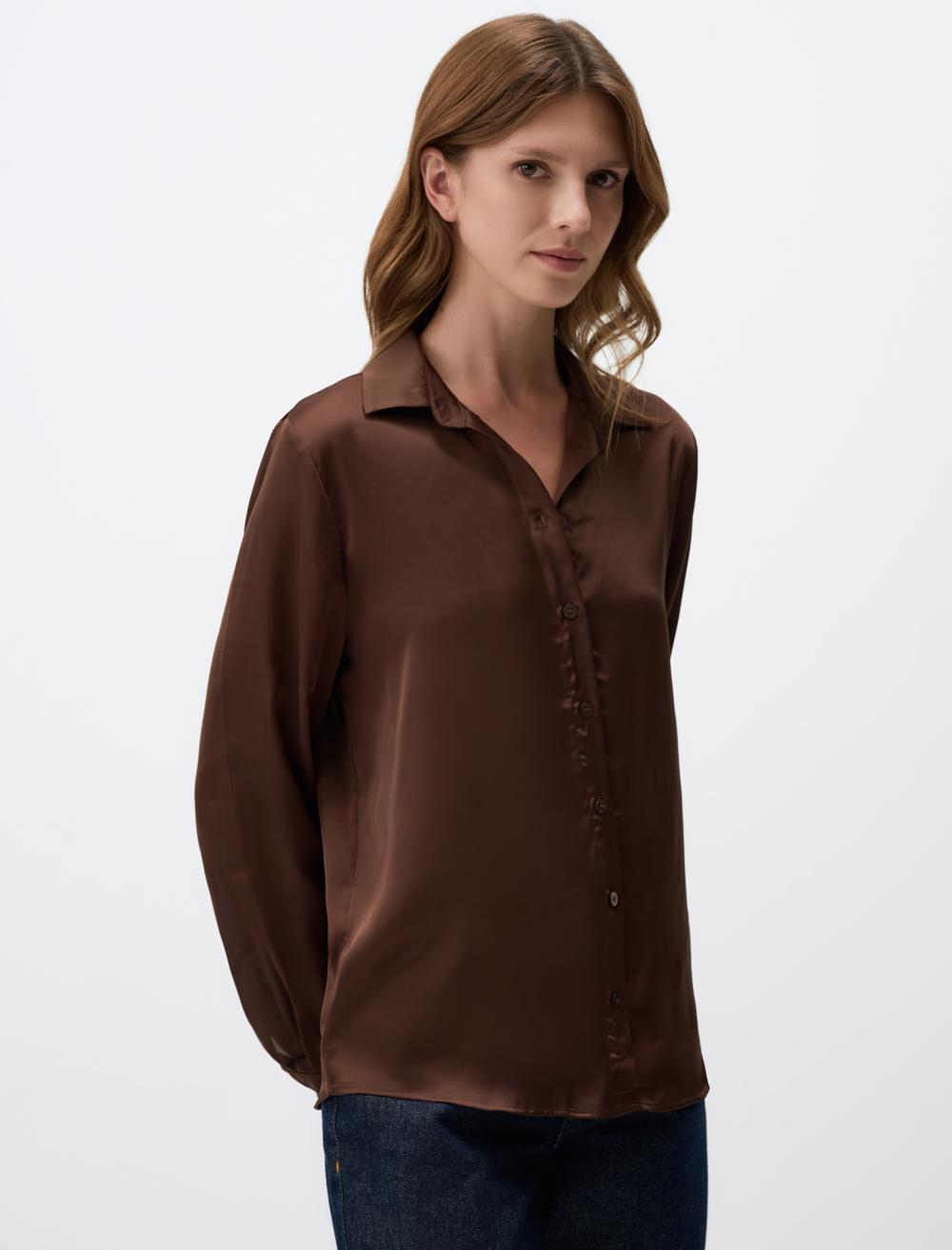 Long Sleeve Elegant Satin Shirt