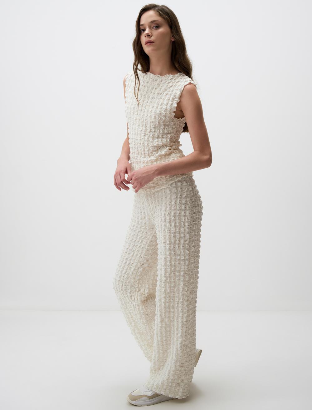 High Waist Wide Leg Patterned Pants