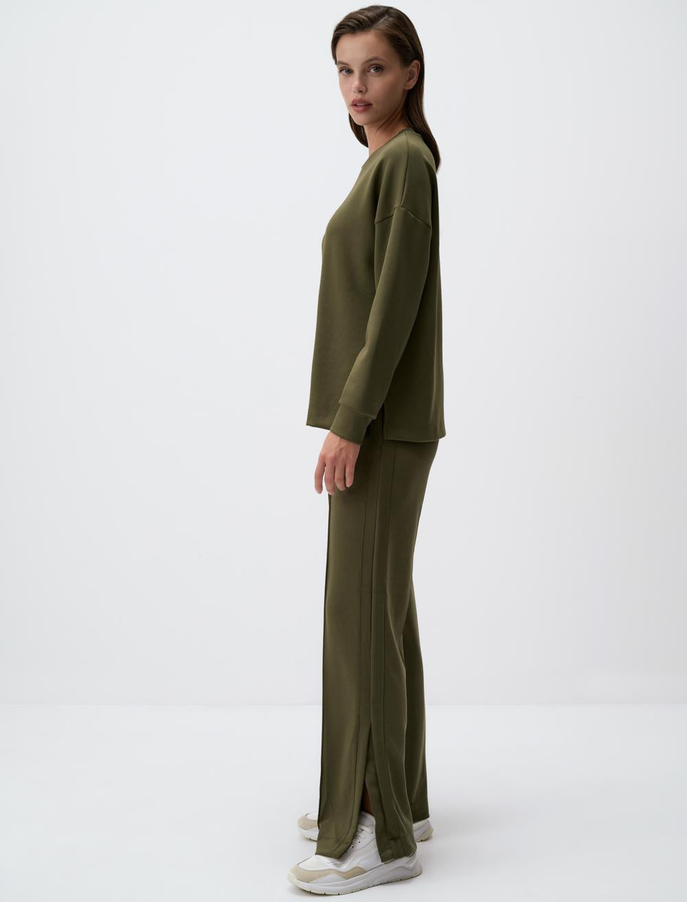 High Waist Wide Leg Slit Comfortable Pants