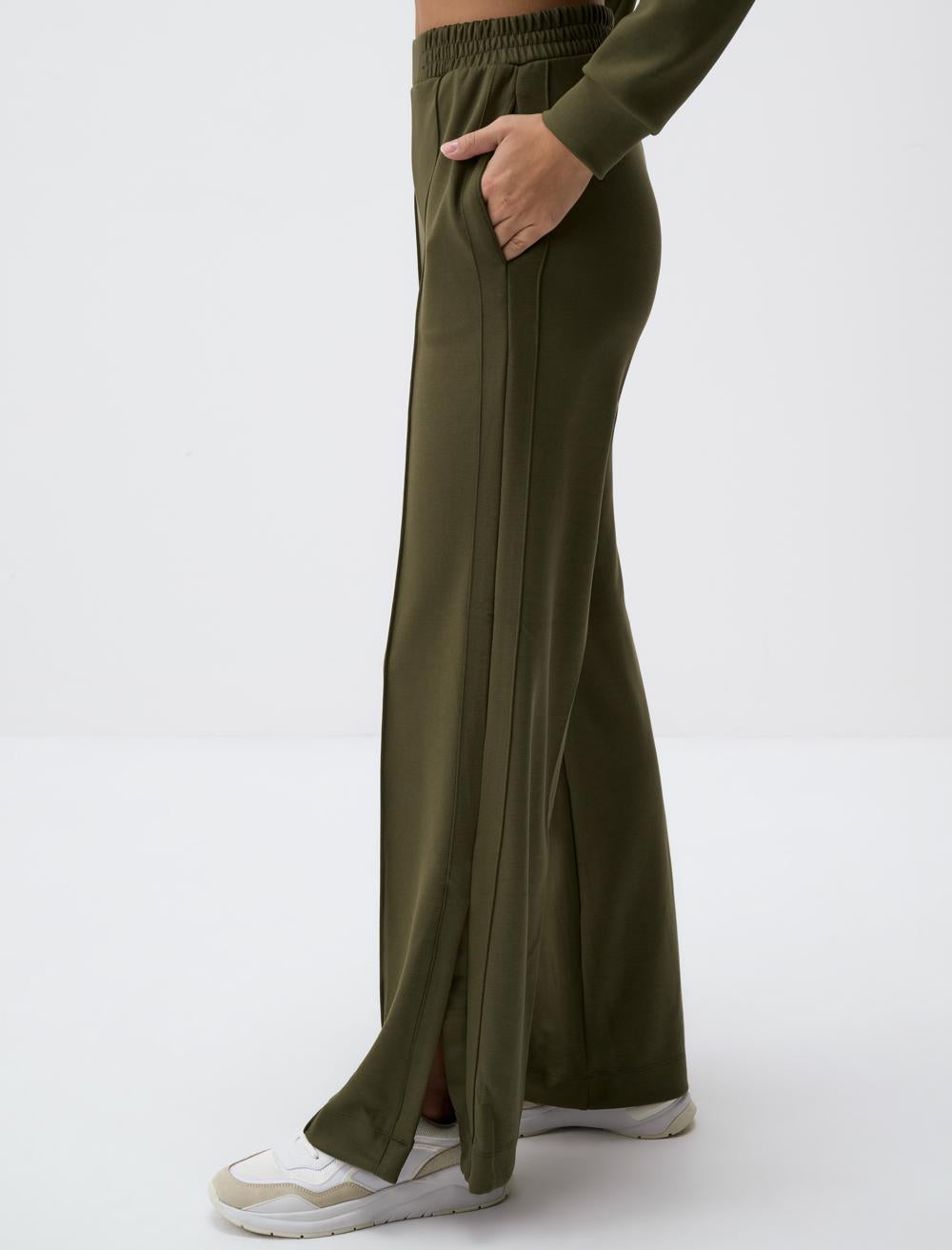 High Waist Wide Leg Slit Comfortable Pants