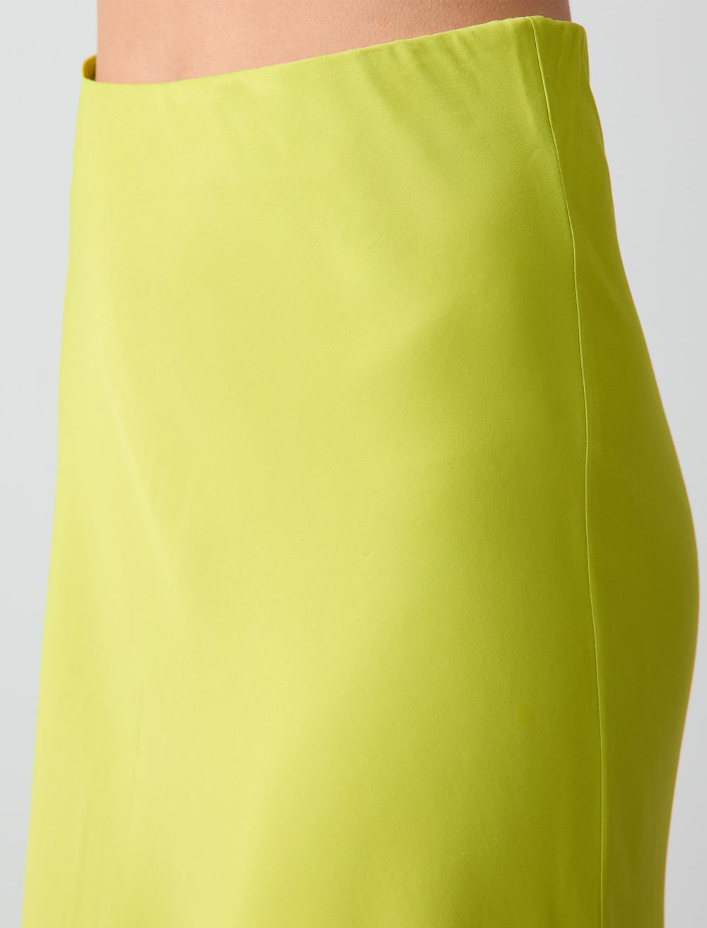 High Waist Midi Satin Skirt