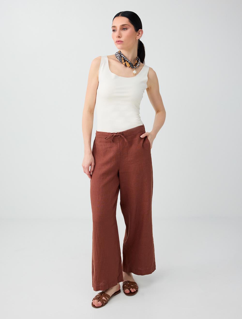 Loose Fit Trousers - Tile Red - 6SW186635796