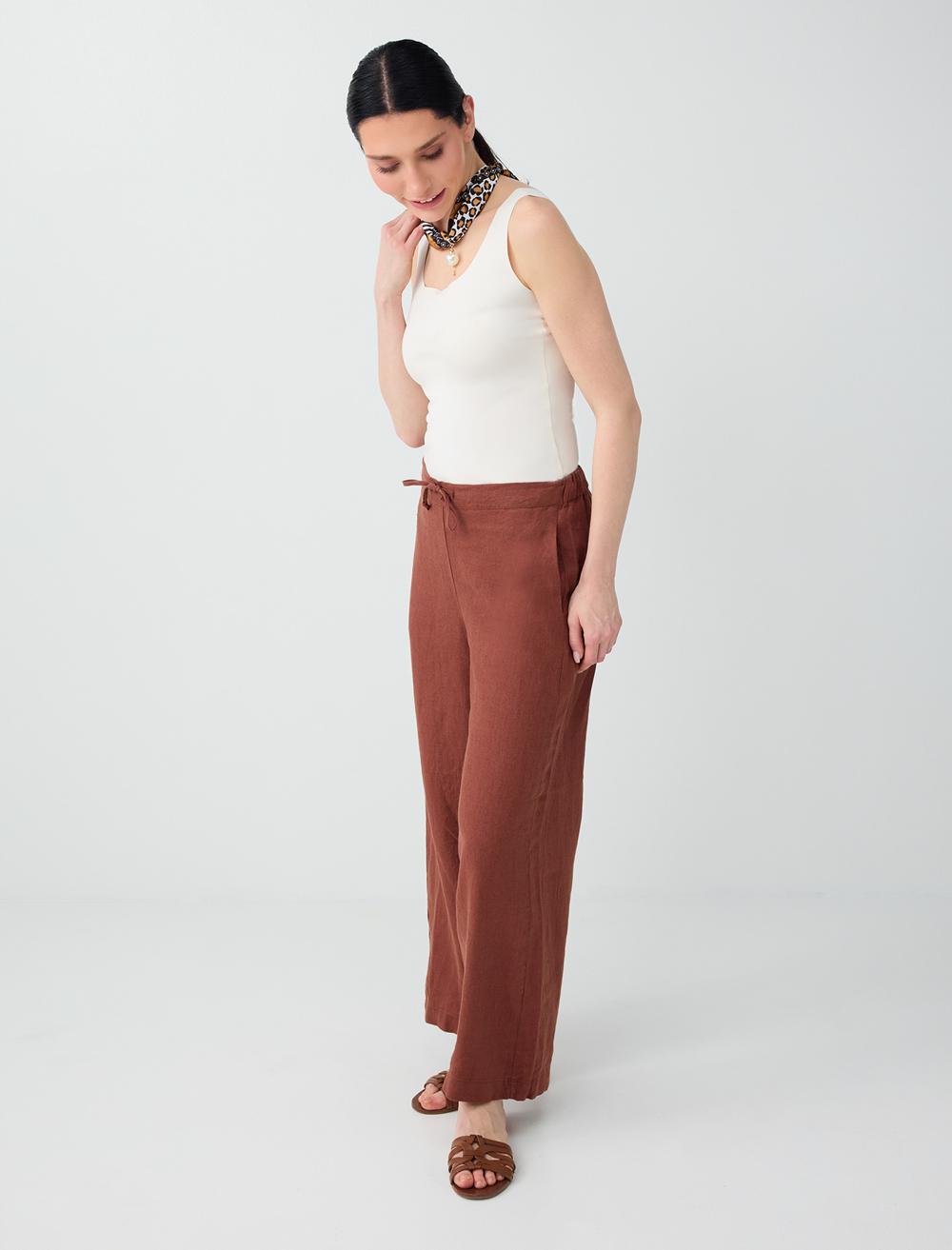 Loose Fit Trousers - Tile Red - 6SW186635796