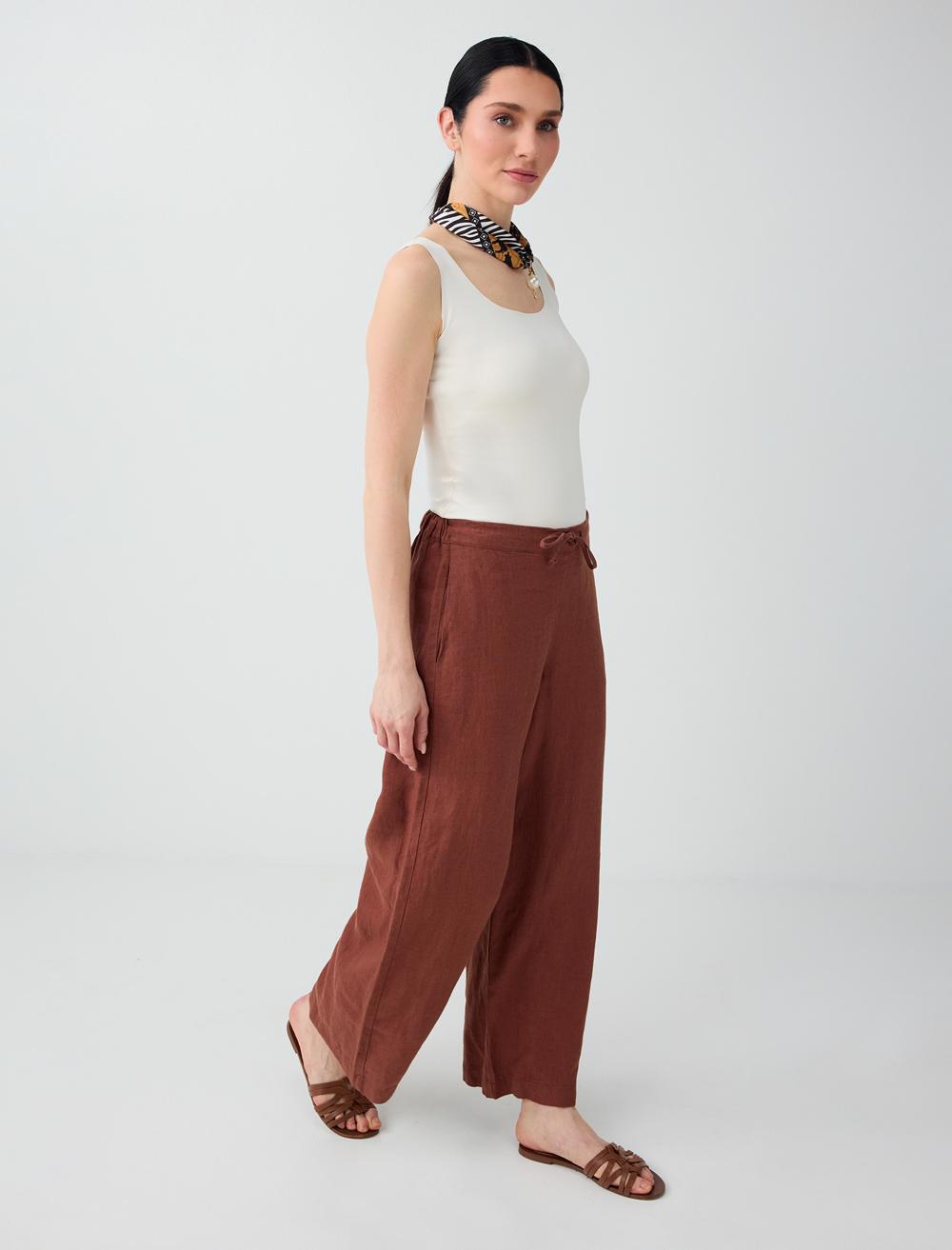 Loose Fit Trousers - Tile Red - 6SW186635796