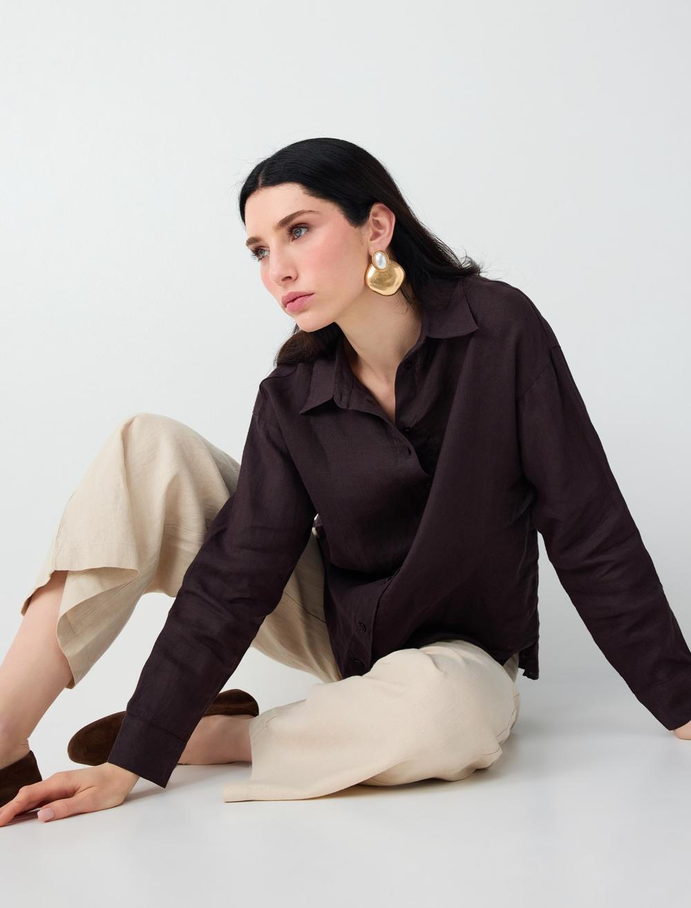 Loose Fit Trousers - Stone - 6SW186635928