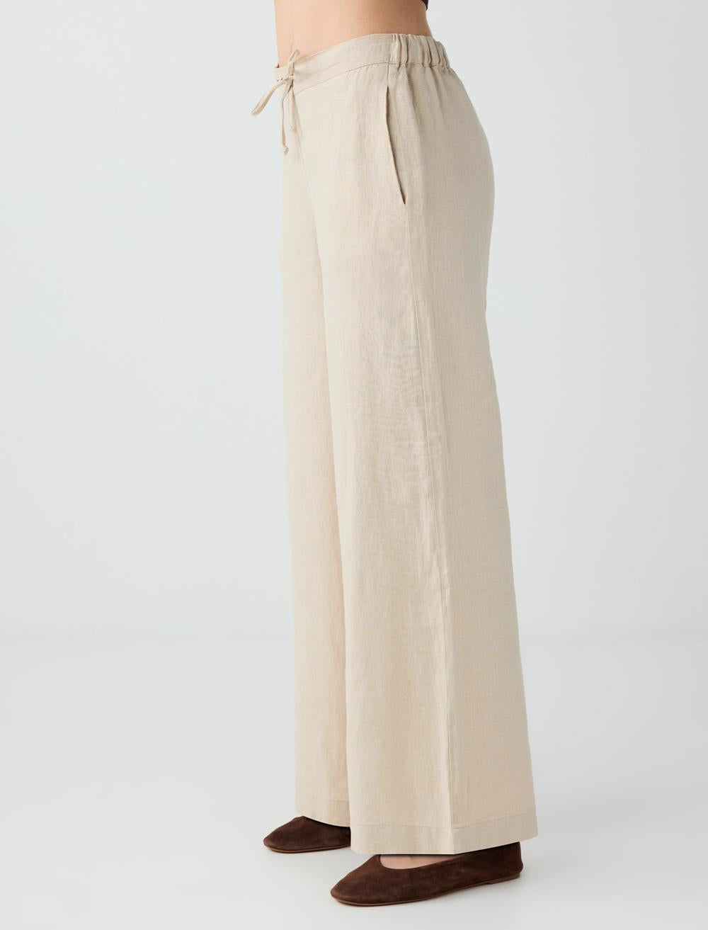 Loose Fit Trousers - Stone - 6SW186635928