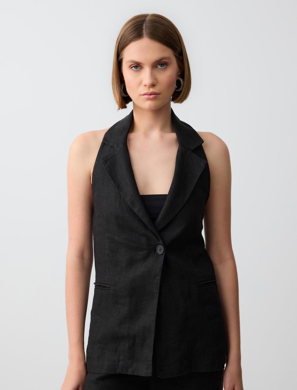 Slim Fit Waistcoat - Black