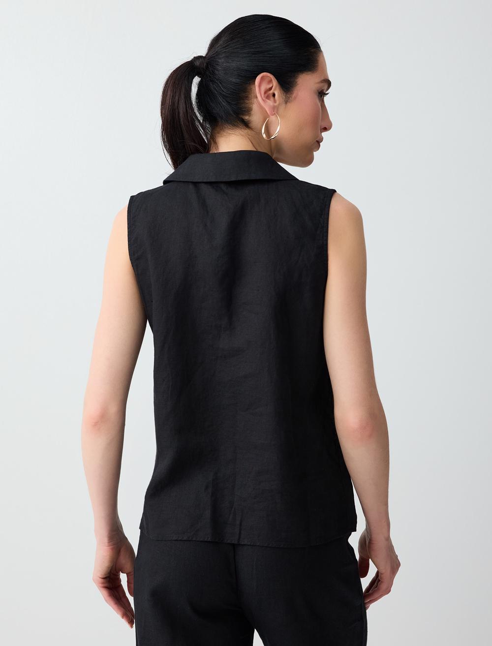 Slim Fit Shirt Collar Shirt - Black - 6SW085538900