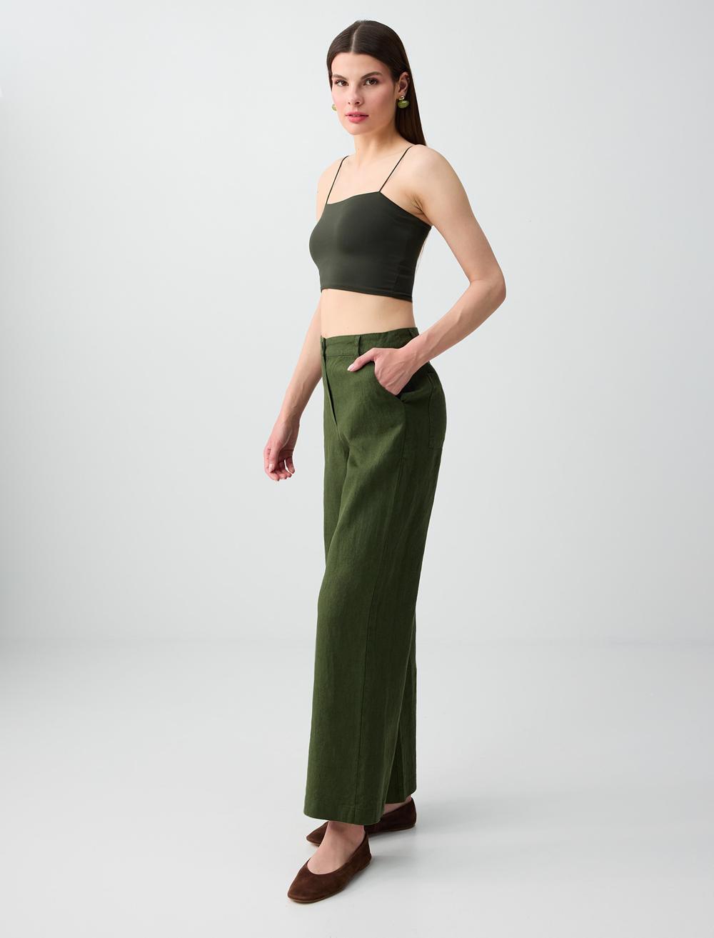 Normal Fit Trousers - Khaki - 6SW187025312