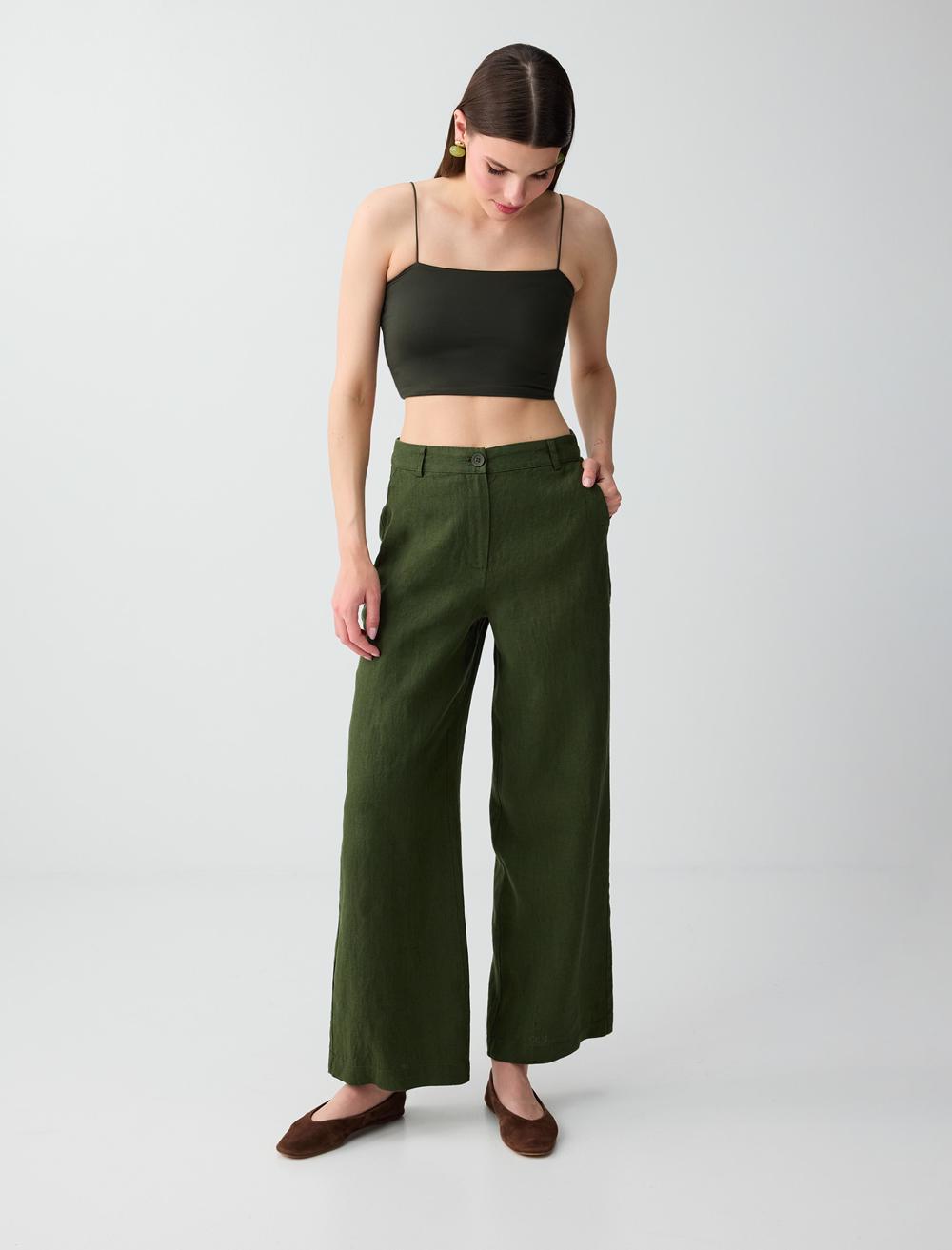 Normal Fit Trousers - Khaki - 6SW187025312